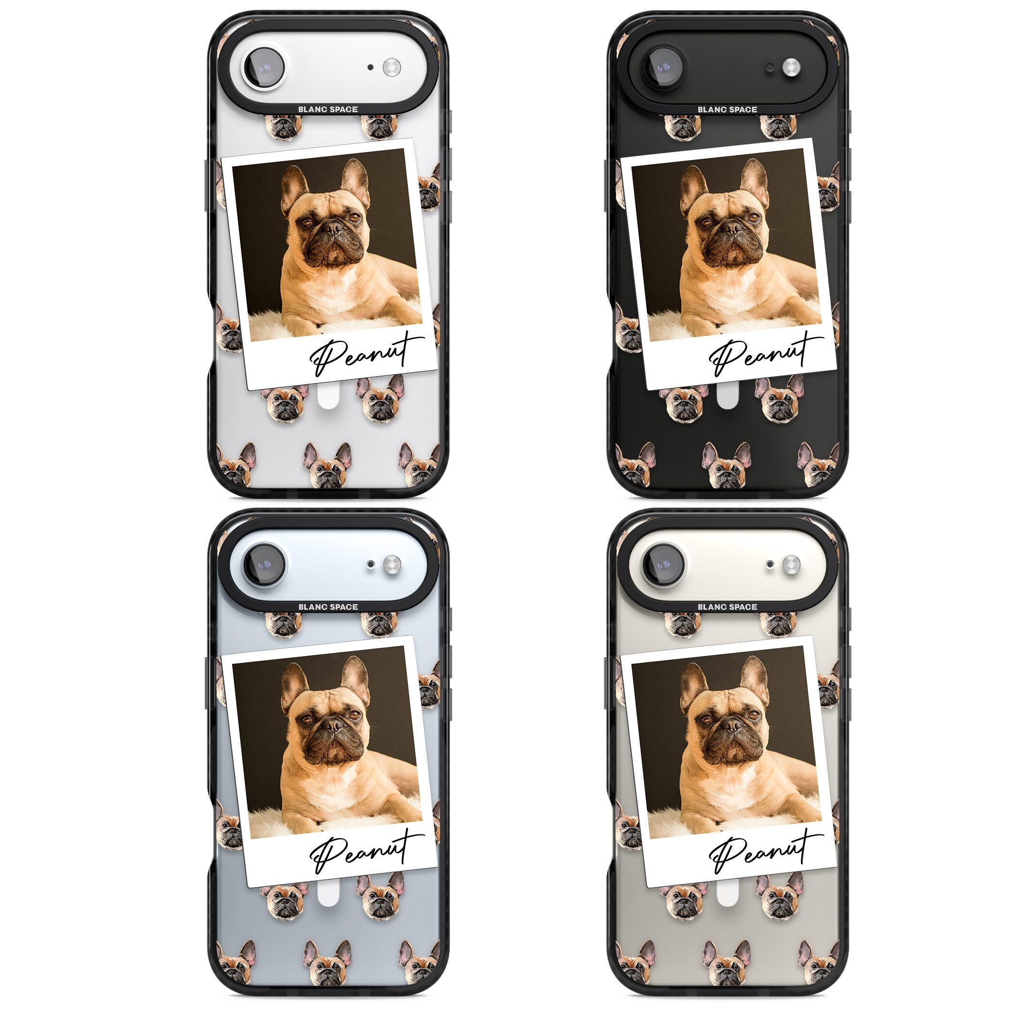 Personalised Tan French Bulldog Instant Camera Photo iPhone 17 Air Impact Pro Black Phone Case APT Impact Protection