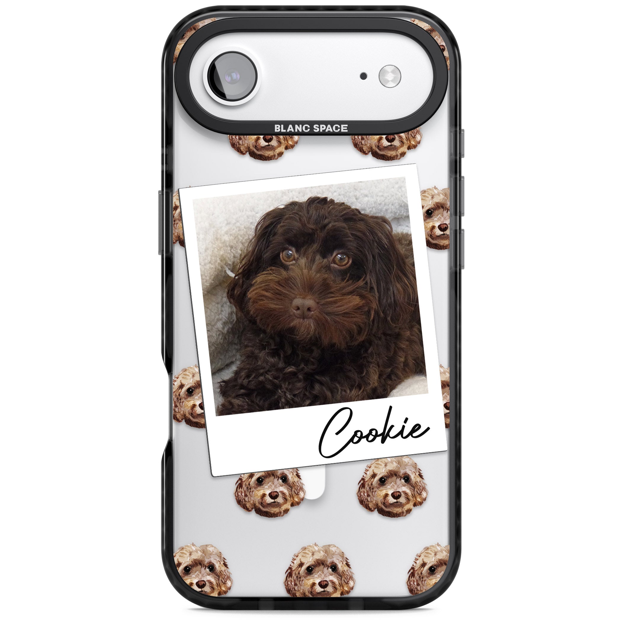 Personalised Brown Cockapoo Instant Camera Photo iPhone 17 Air Impact Pro Black Phone Case