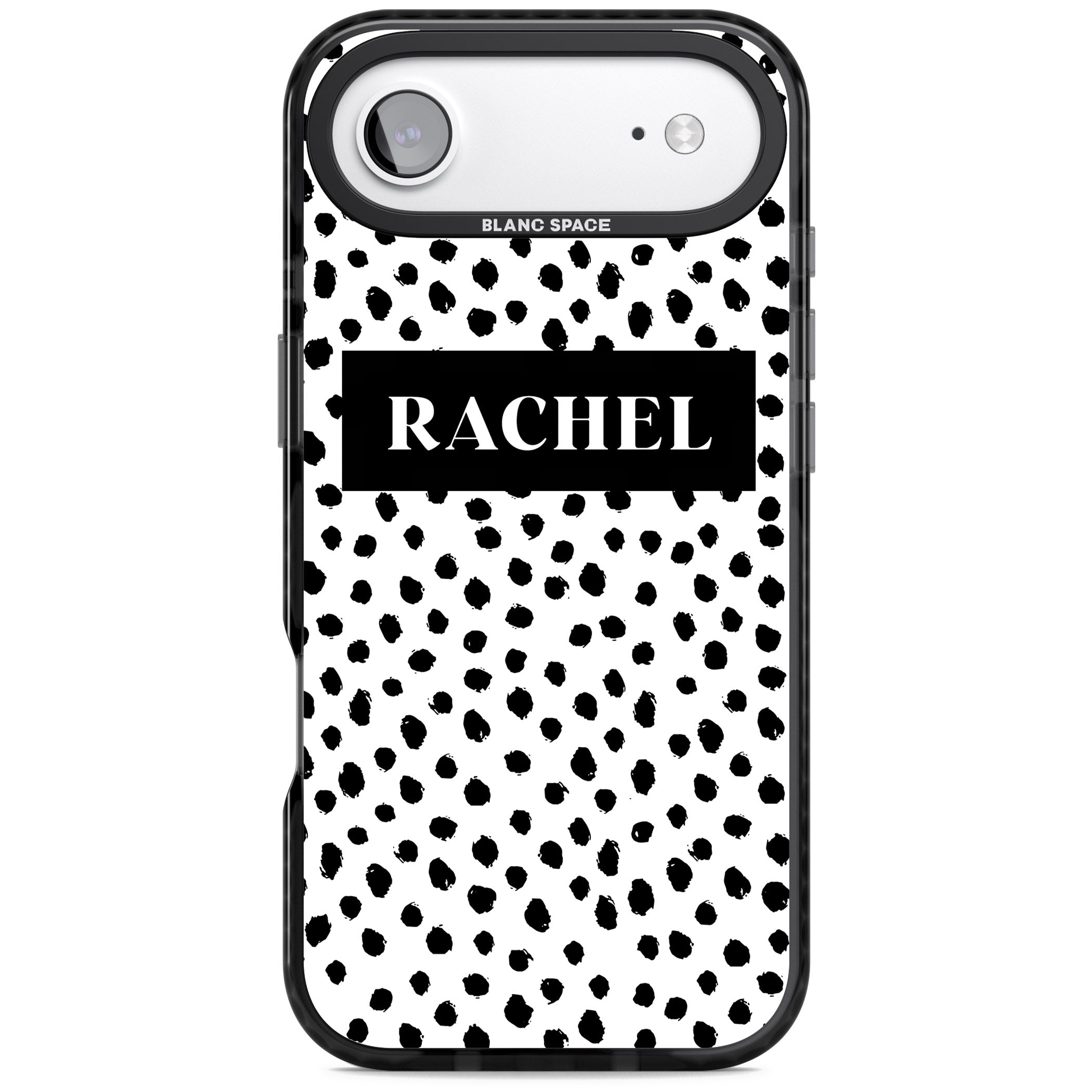 Personalised Black Dots iPhone 17 Air Impact Pro Black Phone Case