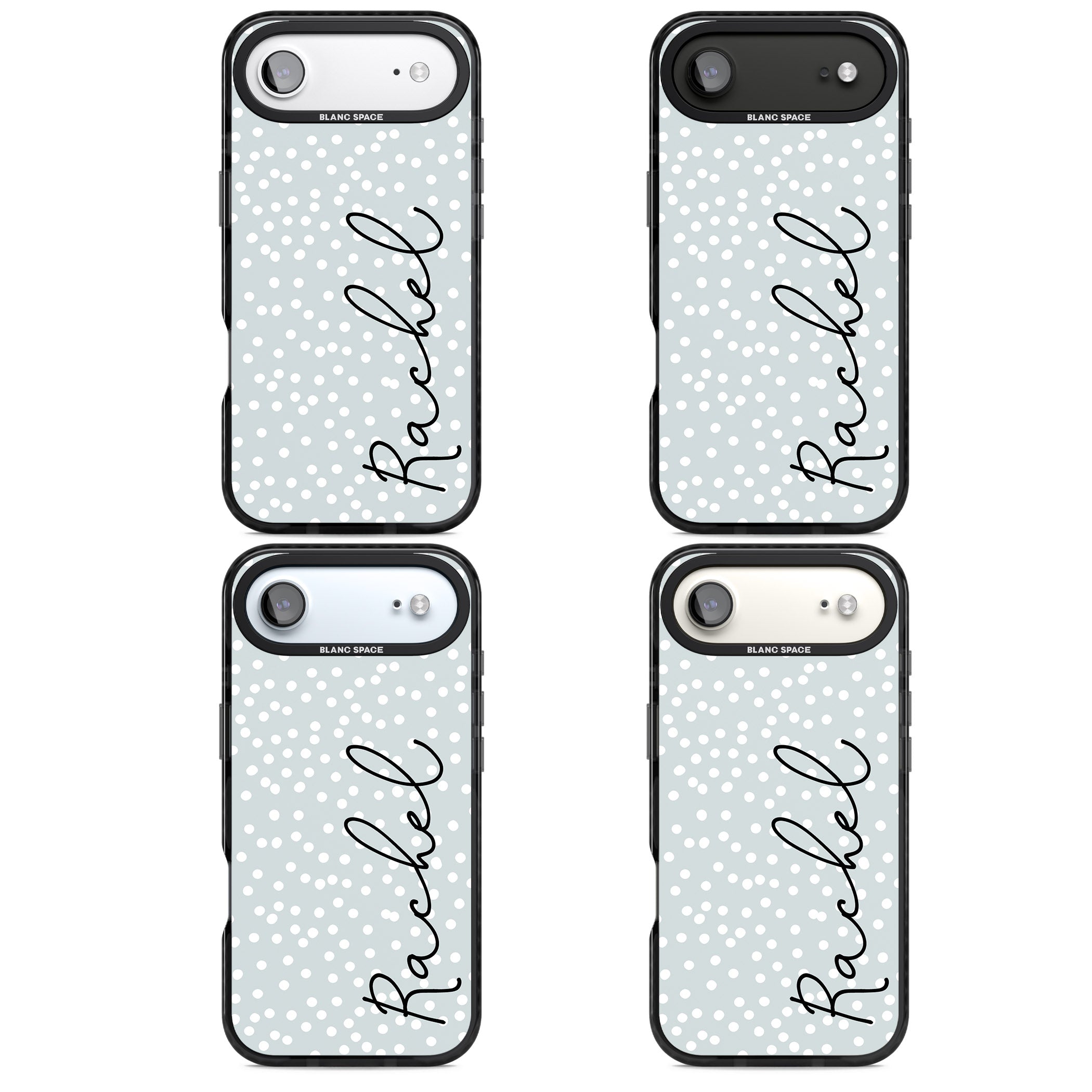 Personalised Vertical Cursive & Dots iPhone 17 Air Impact Pro Black Phone Case APT Impact Protection