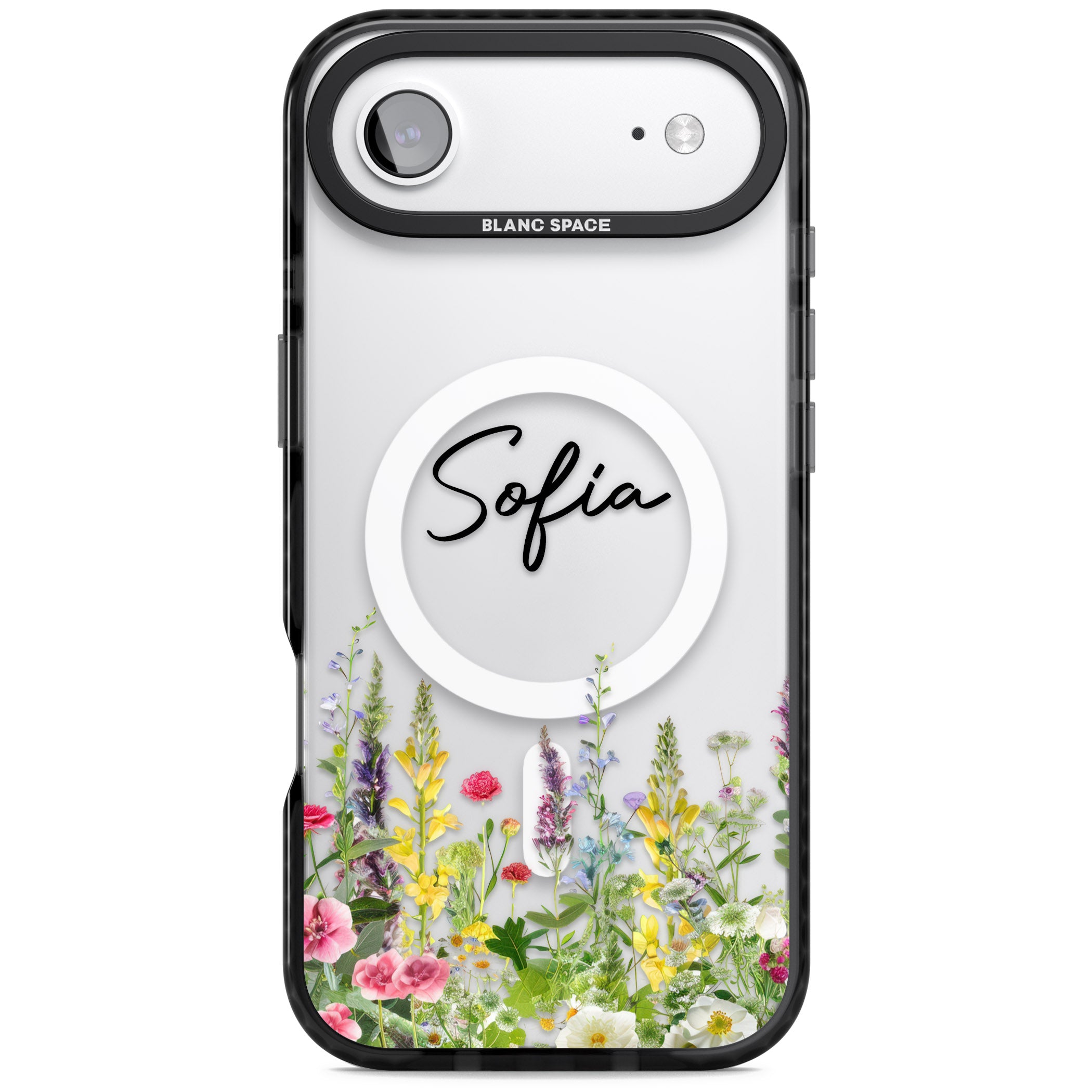 Personalised Garden Wildfowers iPhone 17 Air Impact Pro Black Phone Case