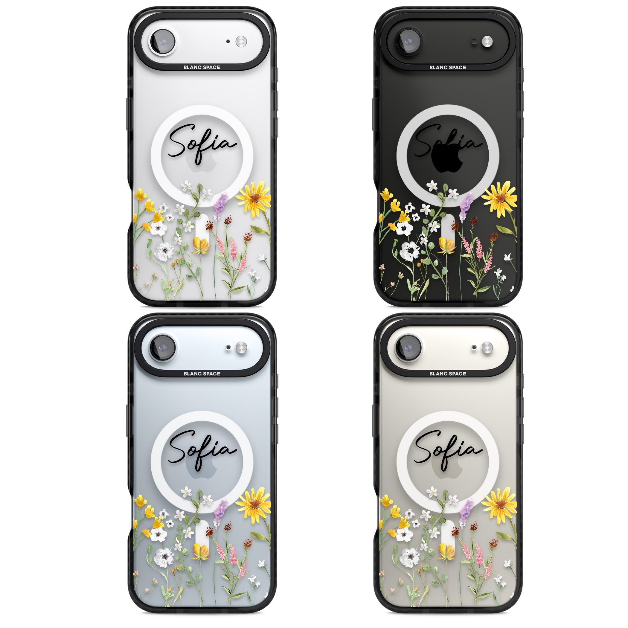 Personalised April Wildfowers iPhone 17 Air Impact Pro Black Phone Case APT Impact Protection