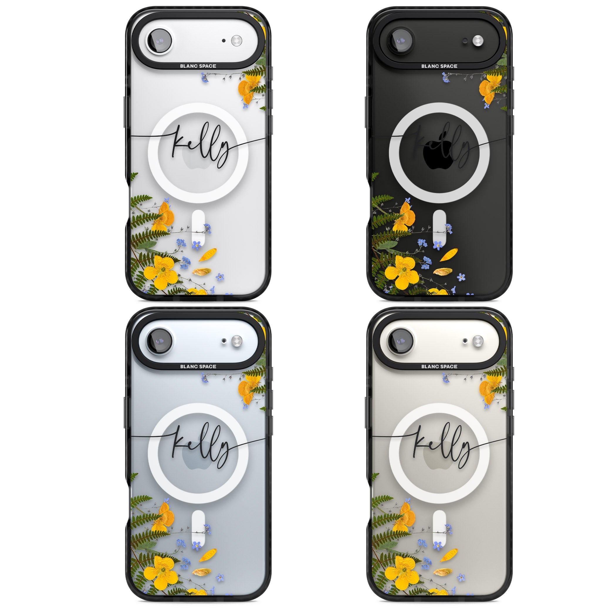 Personalised Ferns & Wildflowers iPhone 17 Air Impact Pro Black Phone Case APT Impact Protection