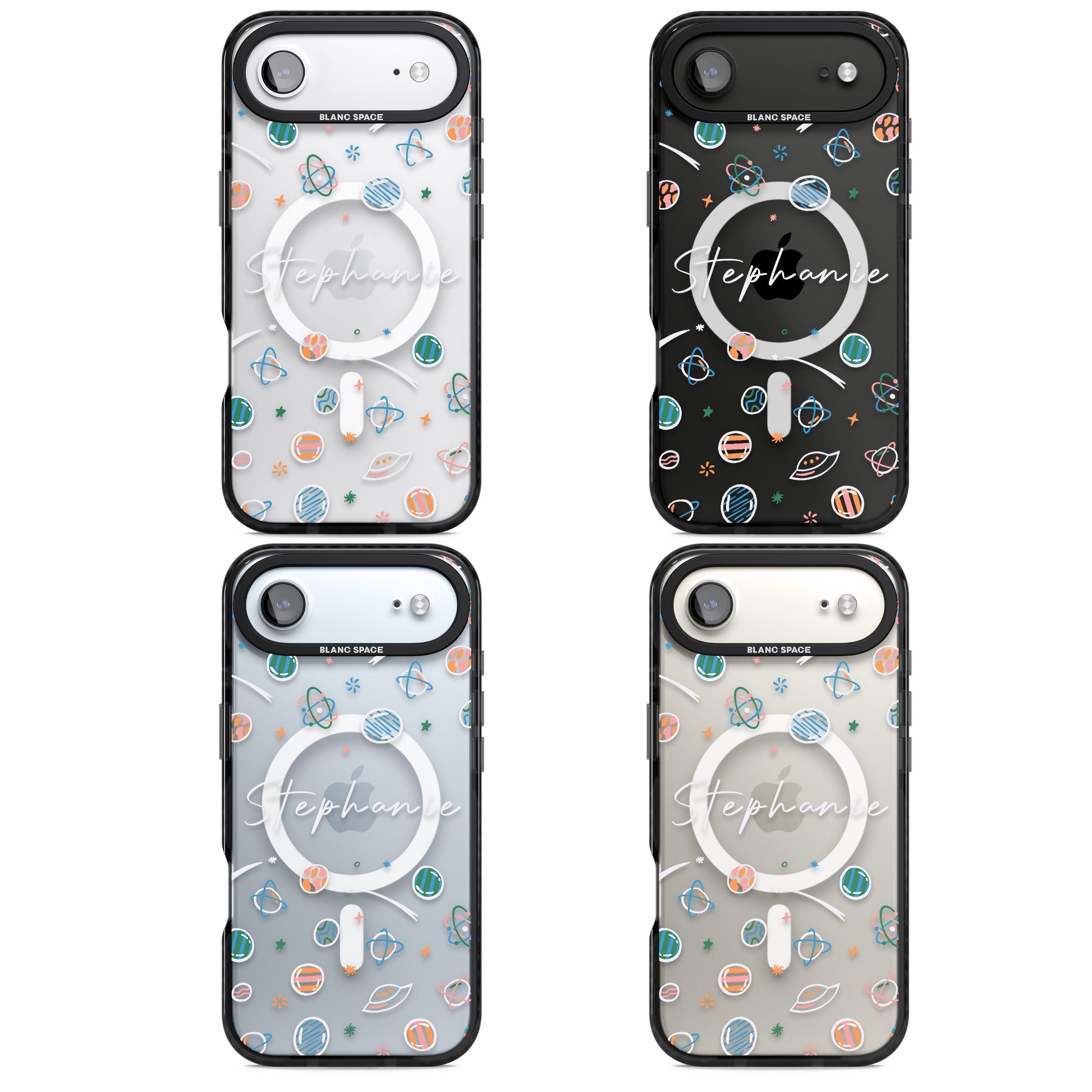 Personalised Space Pattern iPhone 17 Air Impact Pro Black Phone Case APT Impact Protection