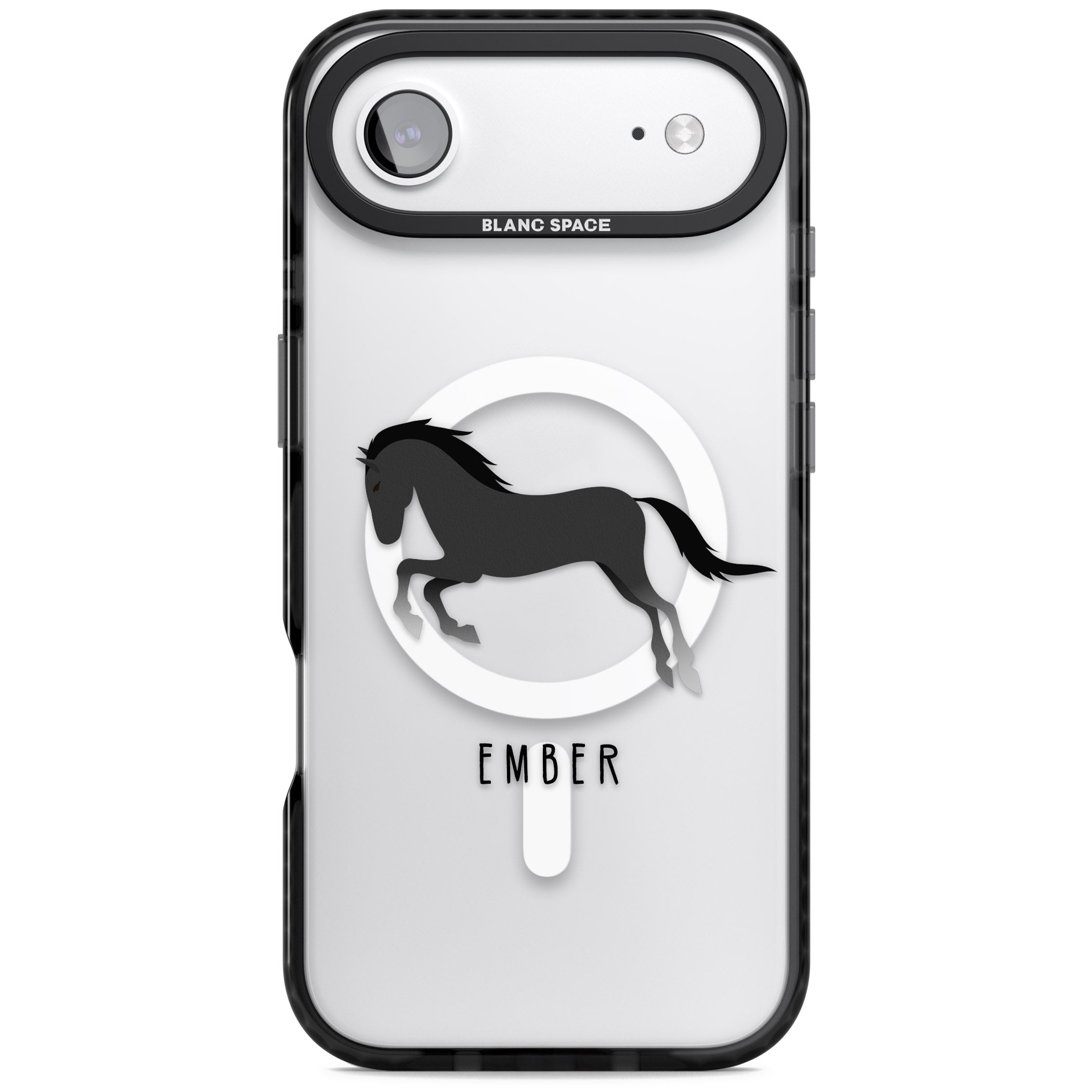 Personalised Black Horse iPhone 17 Air Impact Pro Black Phone Case
