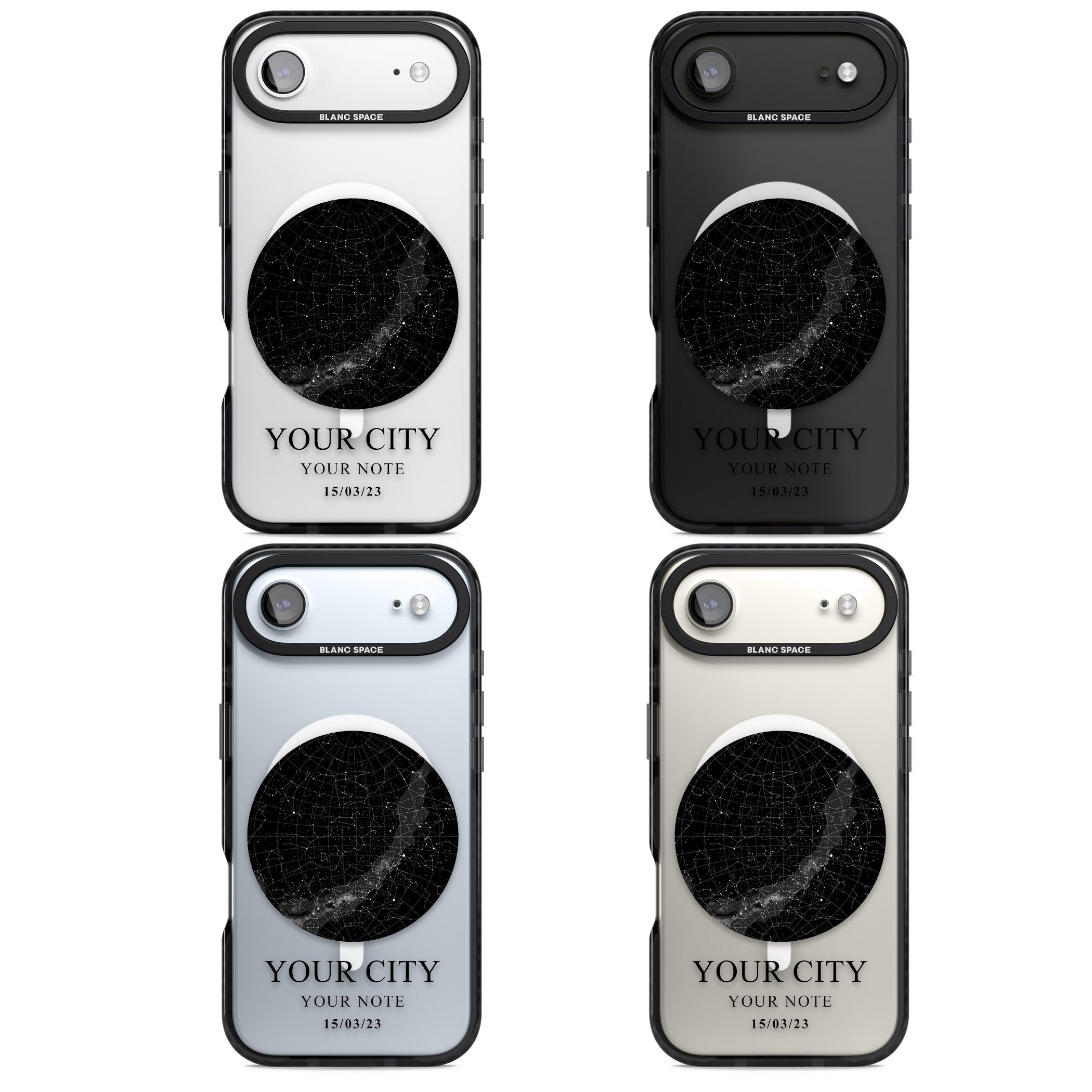 Personalised Star Map iPhone 17 Air Impact Pro Black Phone Case APT Impact Protection