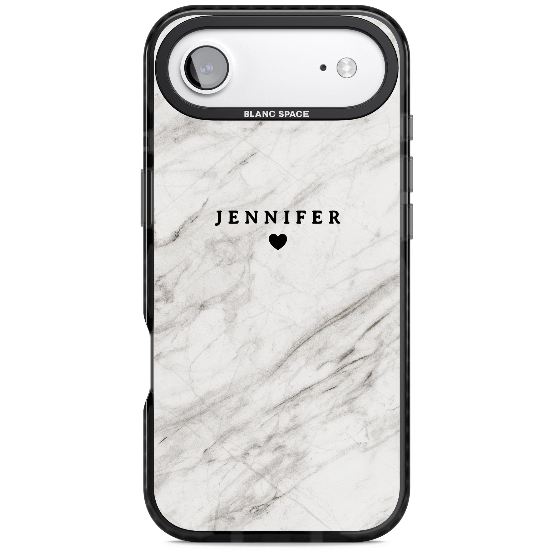 Personalised Light Grey Marble iPhone 17 Air Impact Pro Black Phone Case