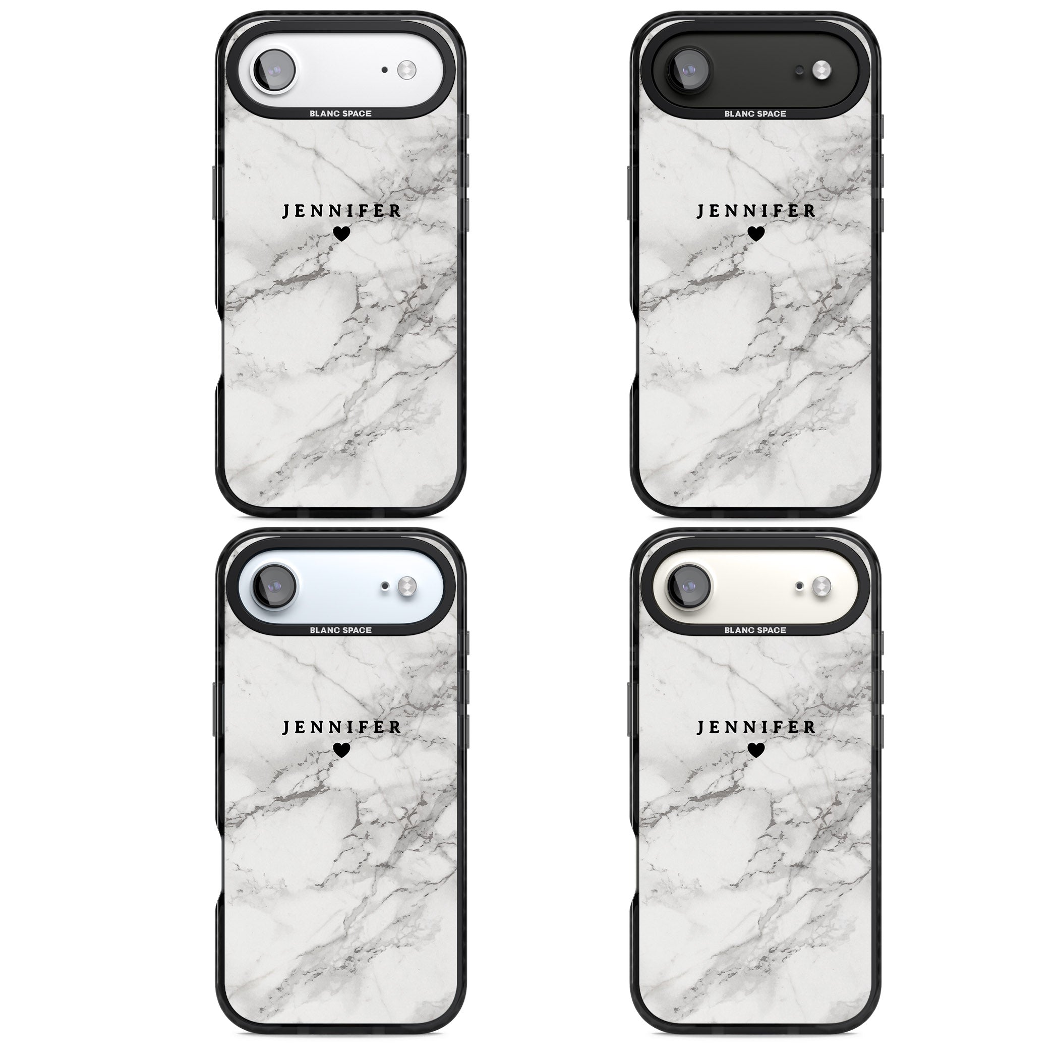 Personalised Classic Grey Marble iPhone 17 Air Impact Pro Black Phone Case APT Impact Protection