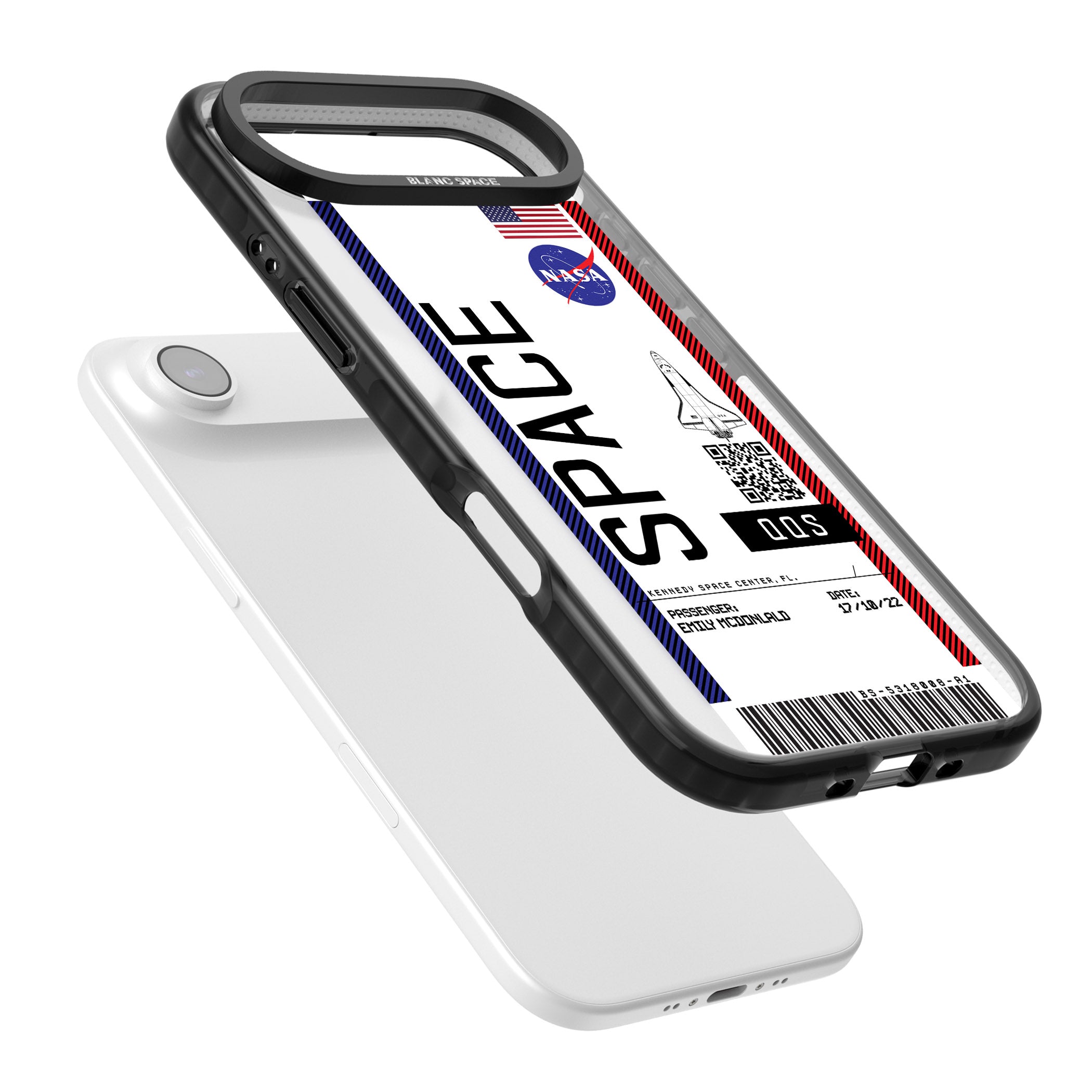 Personalised Nasa Boarding Pass (Light) iPhone 17 Air Impact Pro Black Phone Case Colours