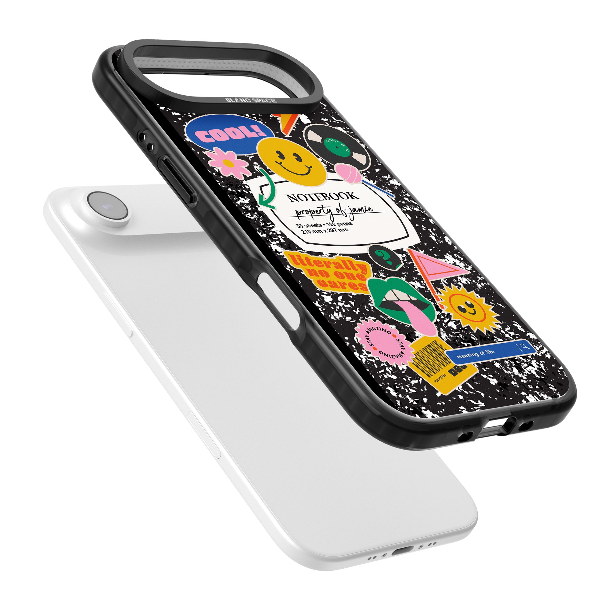 Personalised Quirky Notebook iPhone 17 Air Impact Pro Black Phone Case Colours