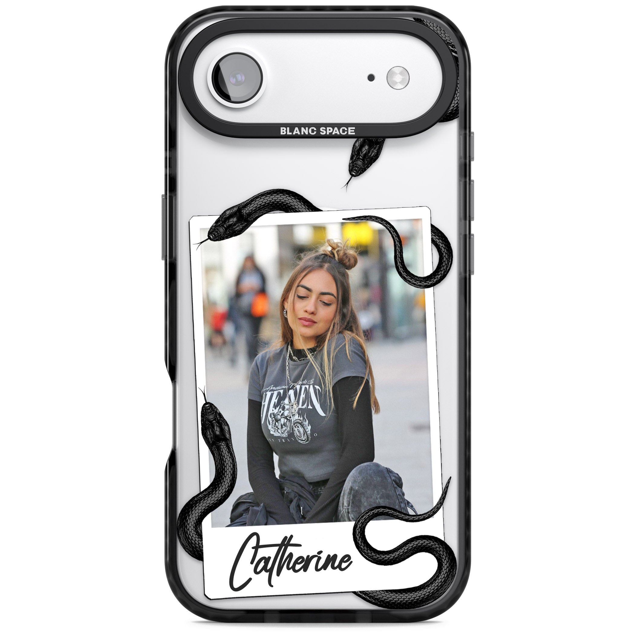 Personalised Snake Instant Photo iPhone 17 Air Impact Pro Black Phone Case