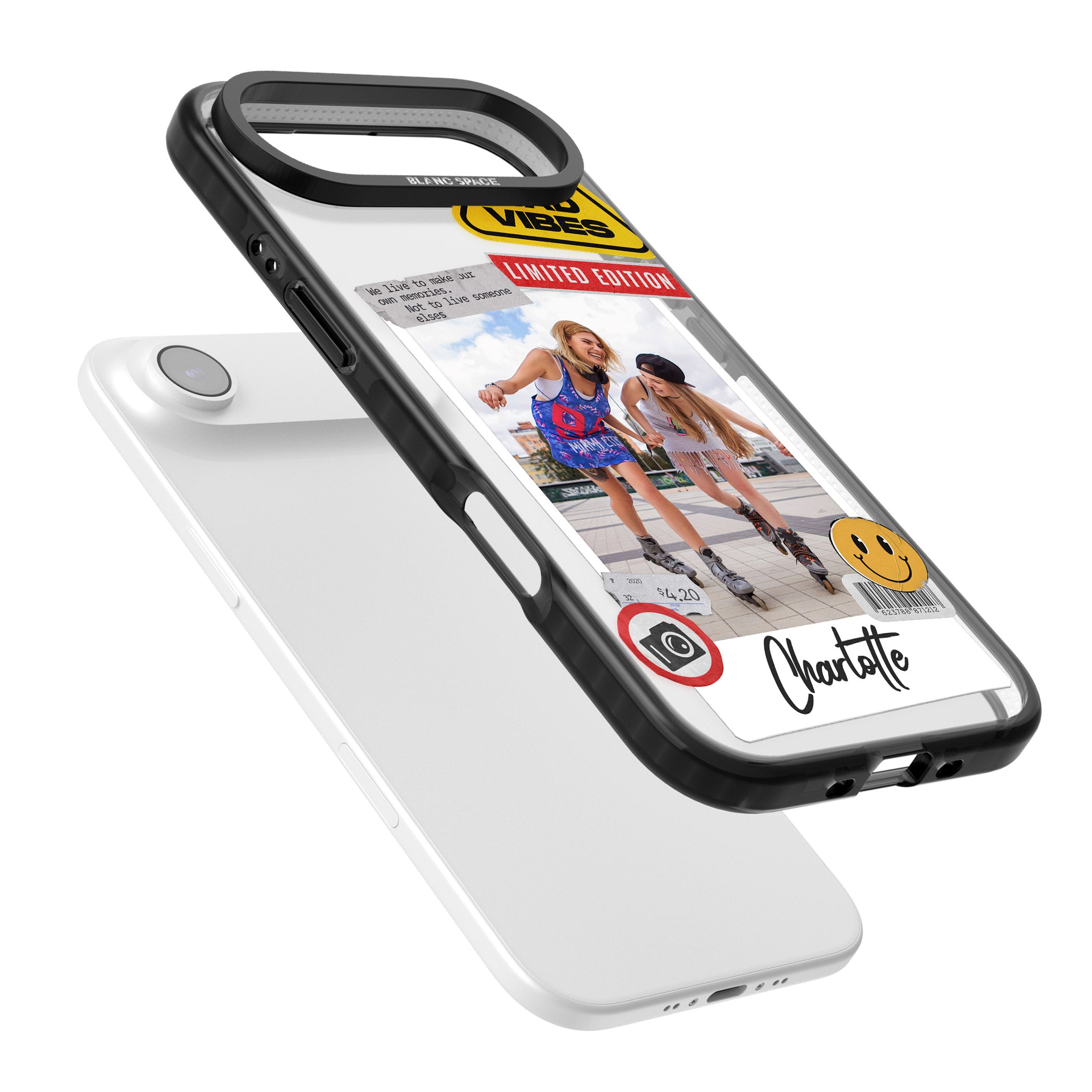 Personalised Sticker Mix Instant Photo iPhone 17 Air Impact Pro Black Phone Case Colours