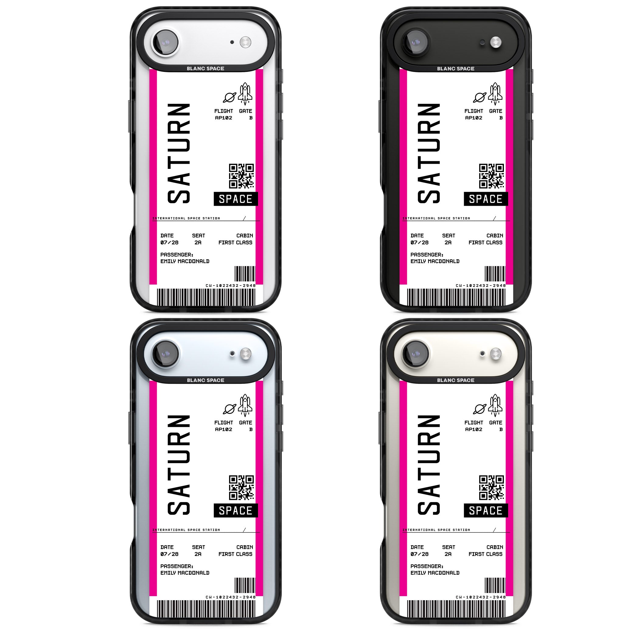 Personalised Saturn Travel Ticket iPhone 17 Air Impact Pro Black Phone Case APT Impact Protection