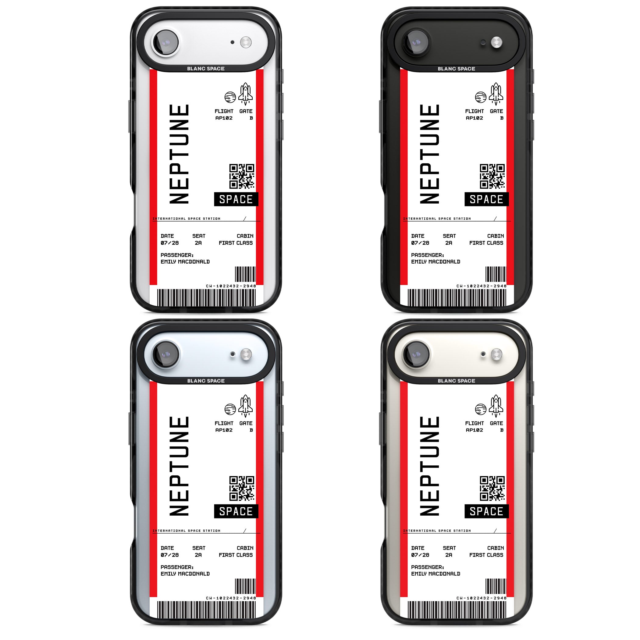 Personalised Neptune Travel Ticket iPhone 17 Air Impact Pro Black Phone Case APT Impact Protection