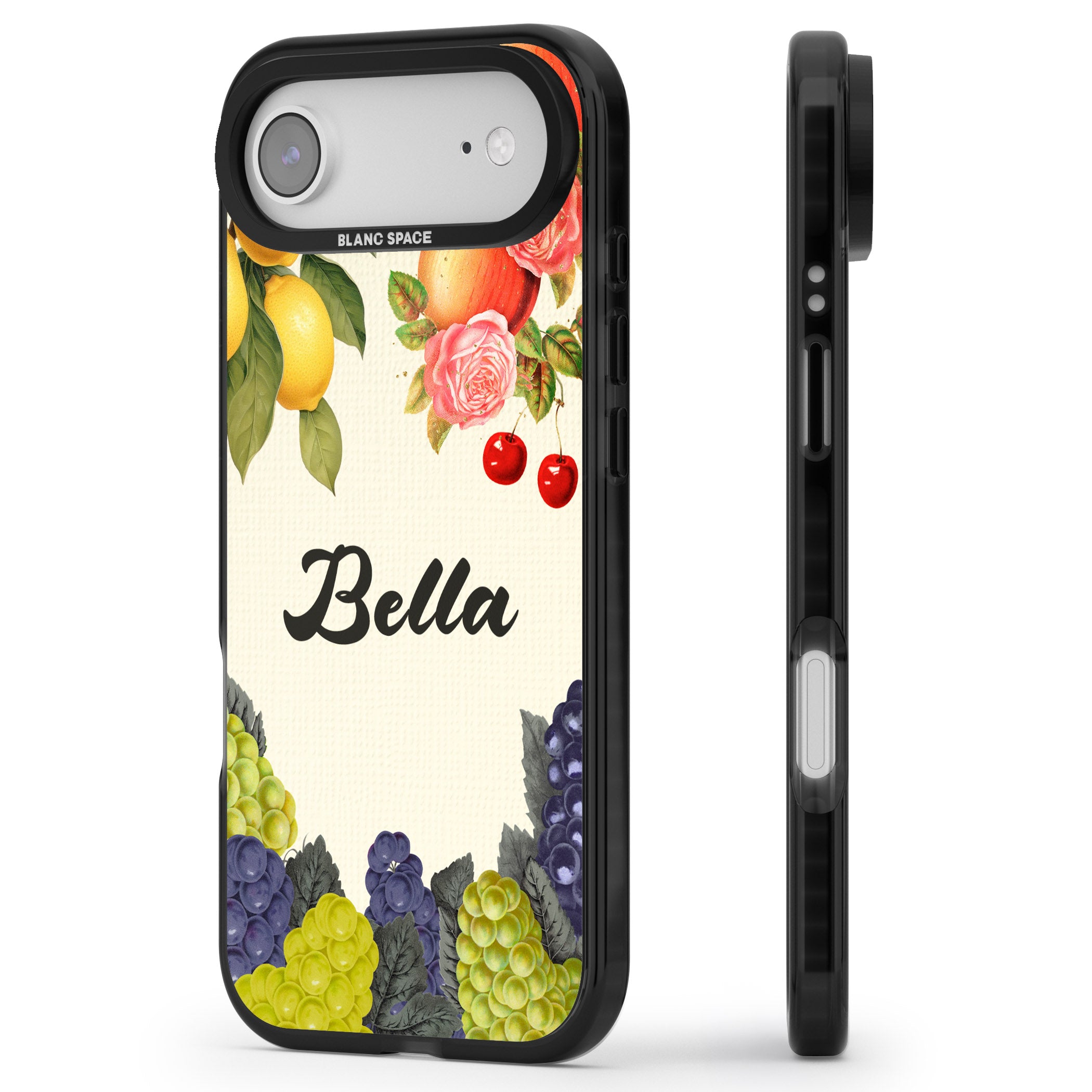 Personalised Vintage Fruits iPhone 17 Air Impact Pro Black Phone Case Side Profile