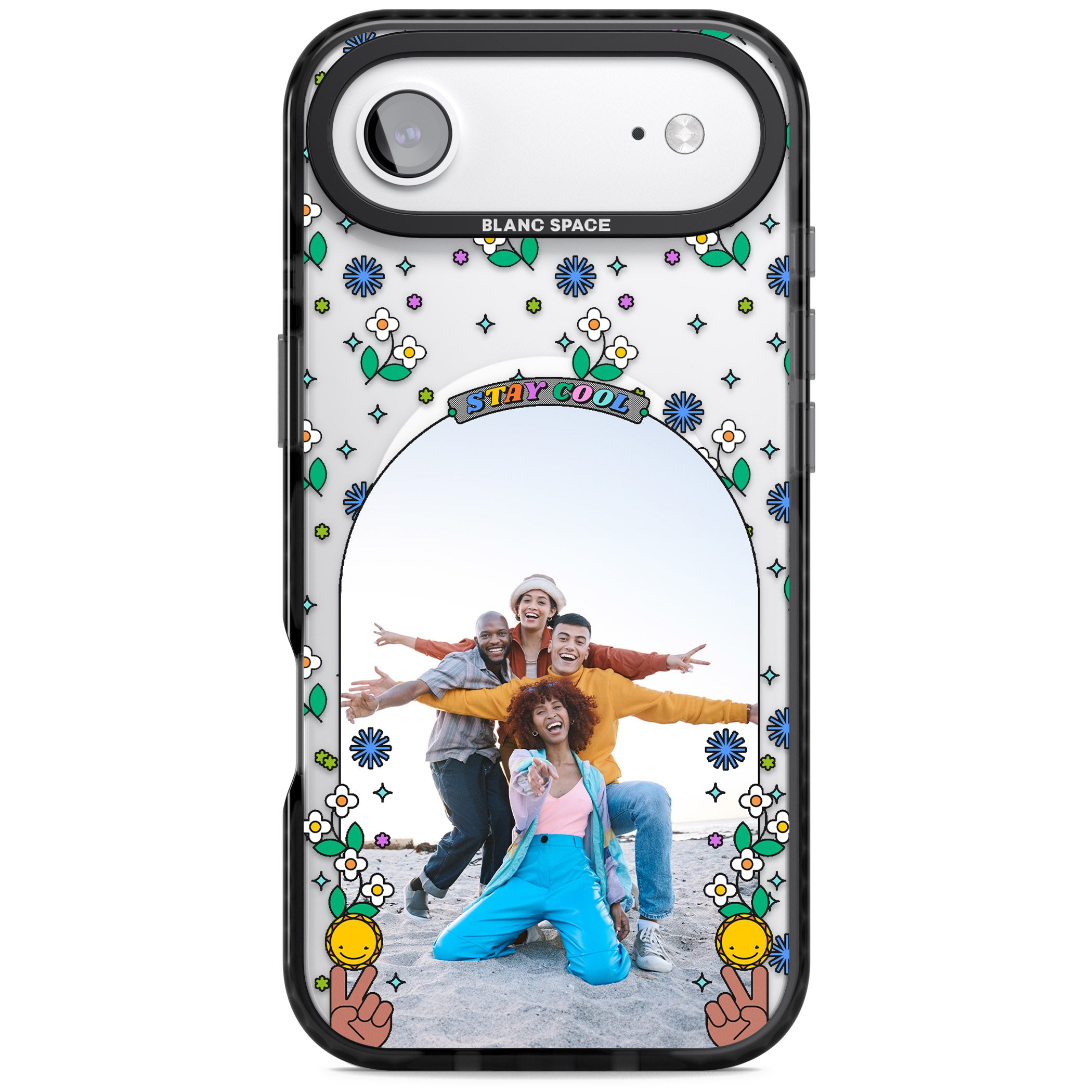 Personalised Summer Photo Frame iPhone 17 Air Impact Pro Black Phone Case