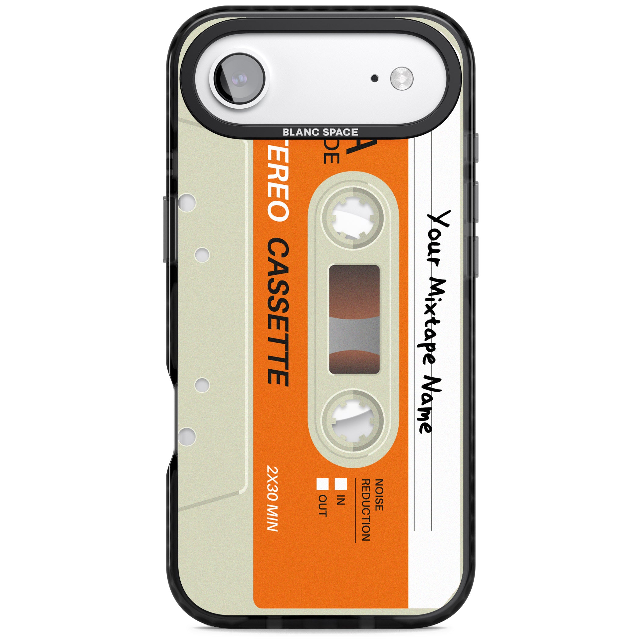 Personalised Retro Cassette Classic iPhone 17 Air Impact Pro Black Phone Case