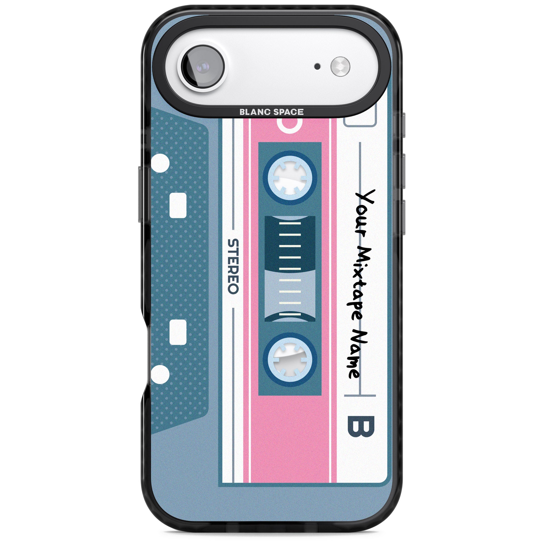 Personalised Retro Cassette Mixtape iPhone 17 Air Impact Pro Black Phone Case