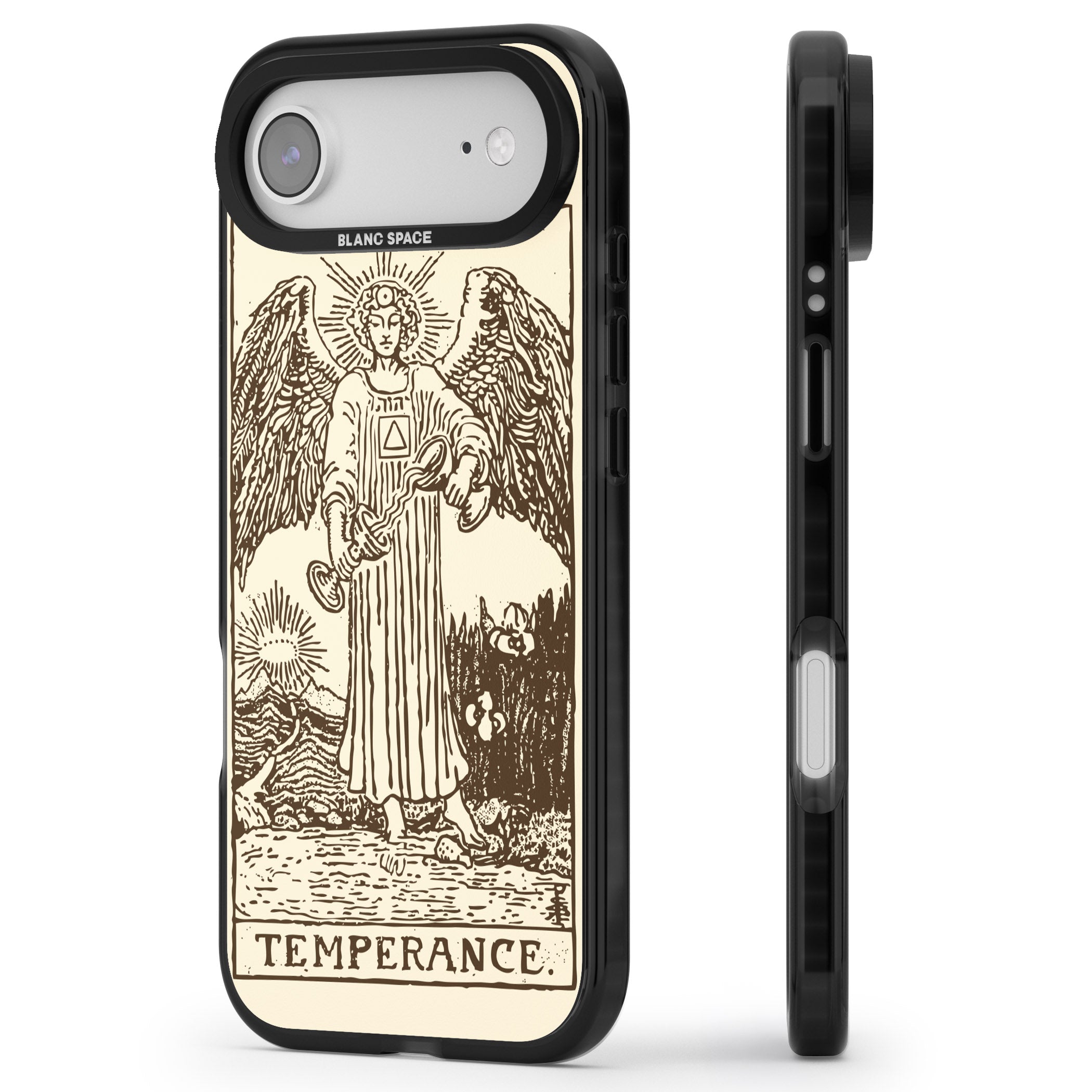 Personalised Temperance Tarot Card (Cream) iPhone 17 Air Impact Pro Black Phone Case Side Profile