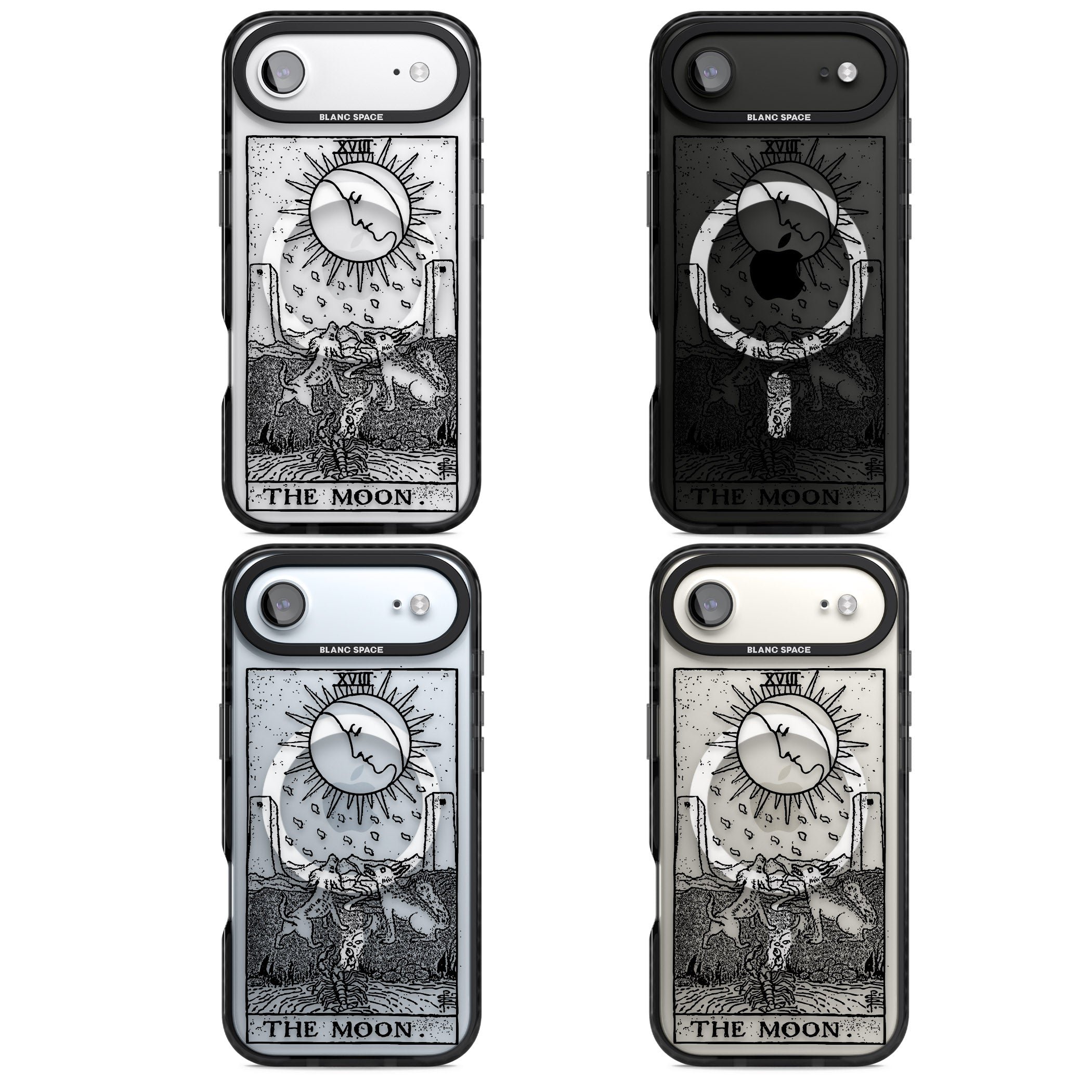 Personalised The Moon Tarot Card (Clear) iPhone 17 Air Impact Pro Black Phone Case APT Impact Protection