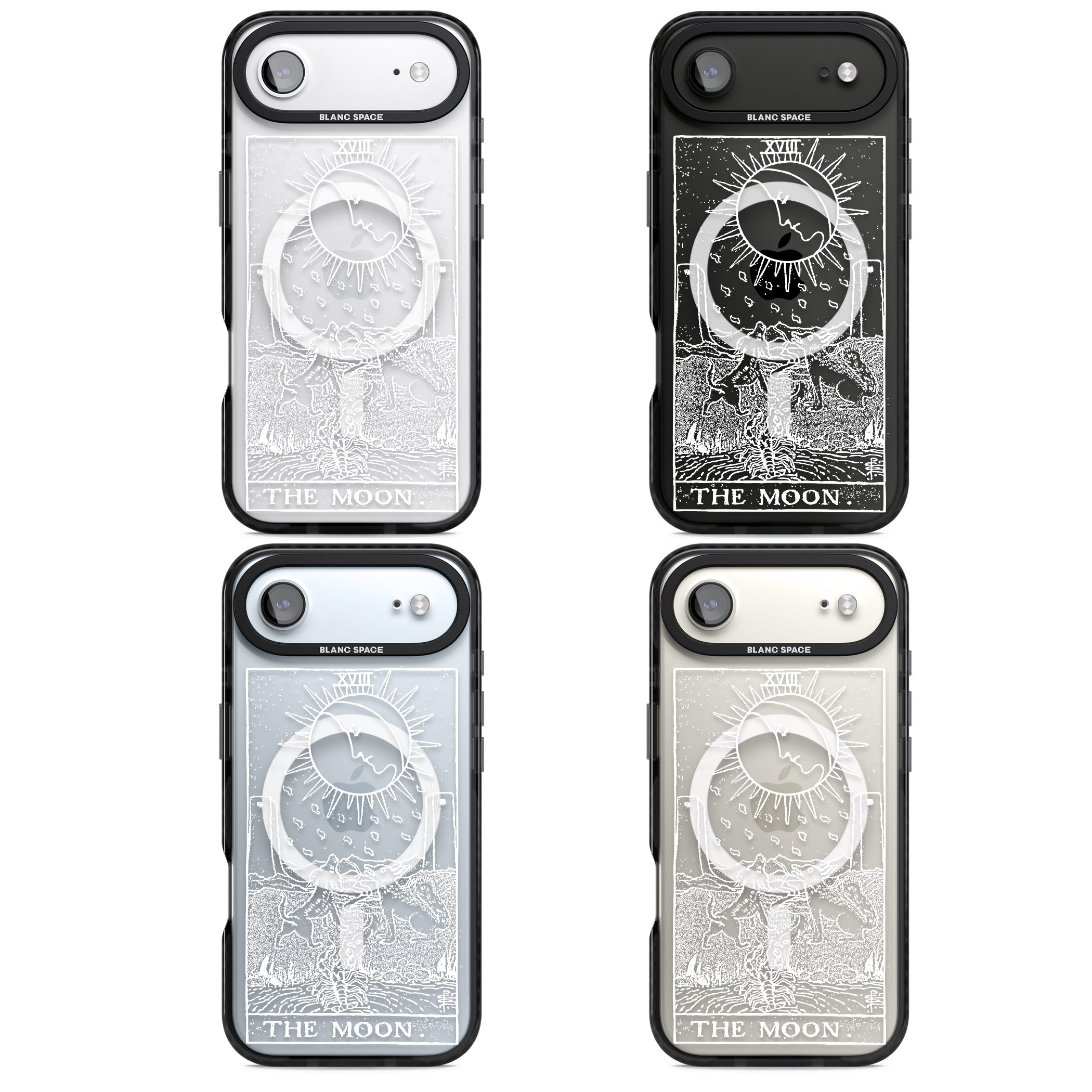 Personalised The Moon Tarot Card (White) iPhone 17 Air Impact Pro Black Phone Case APT Impact Protection