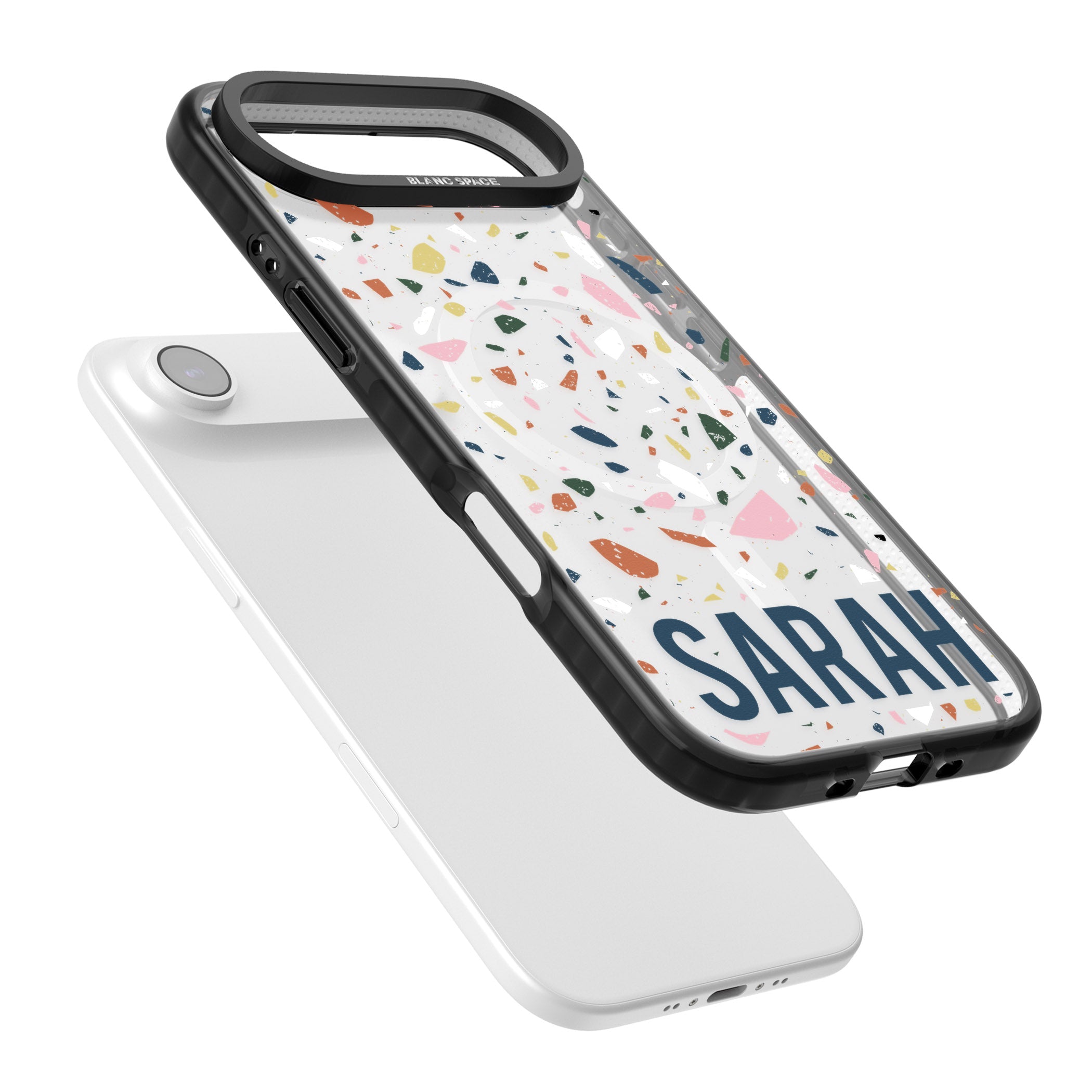 Personalised Terrazzo iPhone 17 Air Impact Pro Black Phone Case Colours