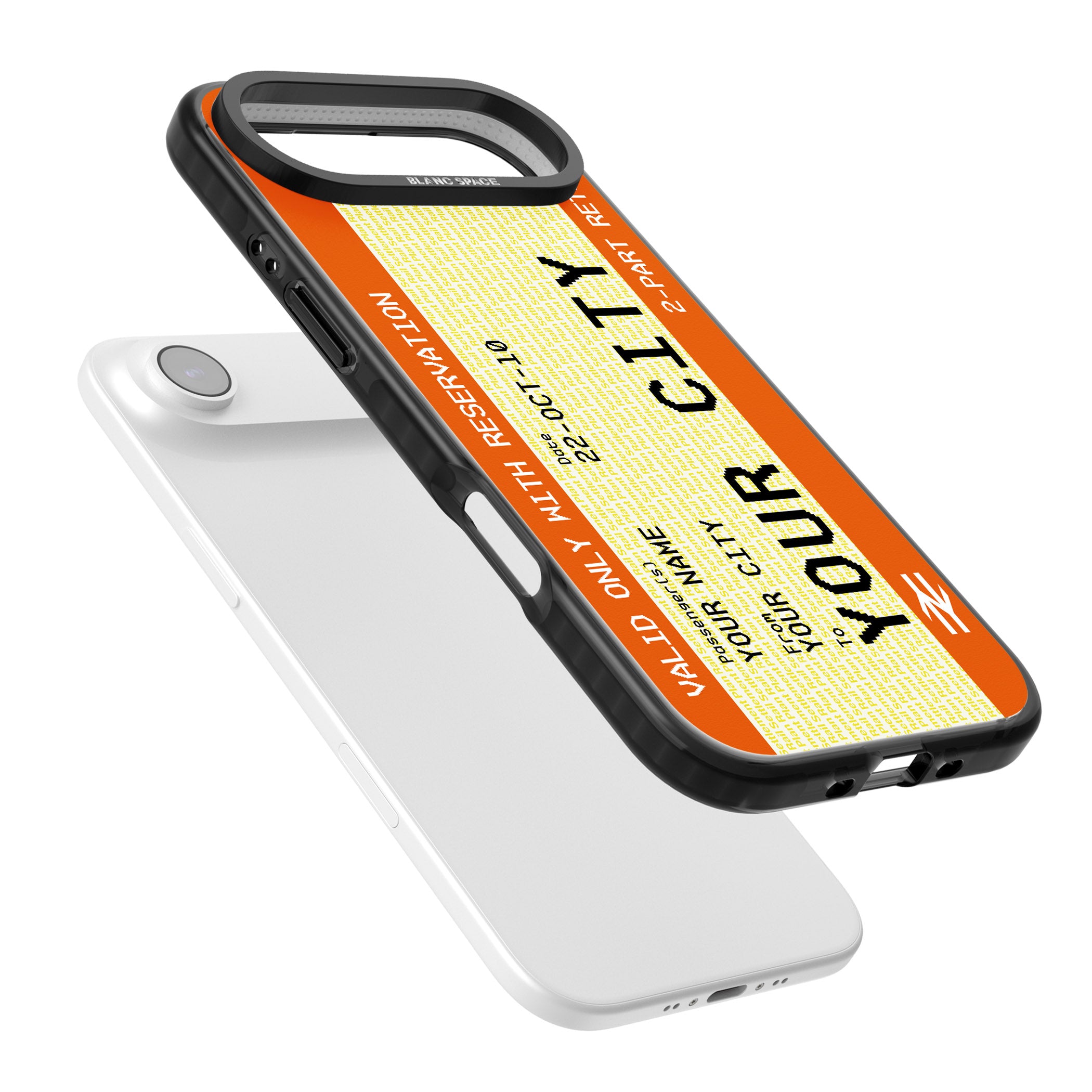 Personalised Create Your Own Train Ticket iPhone 17 Air Impact Pro Black Phone Case Colours