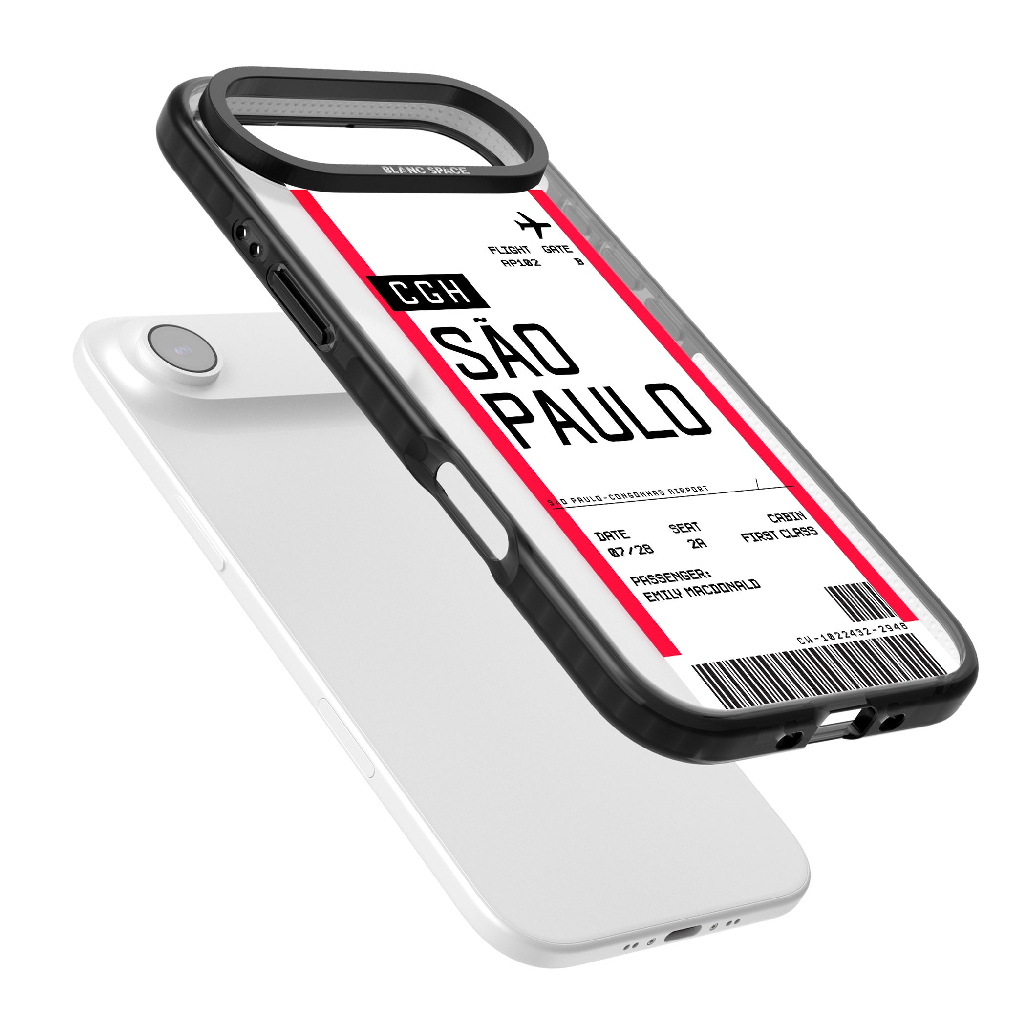 Personalised São Paulo Boarding Pass iPhone 17 Air Impact Pro Black Phone Case Colours