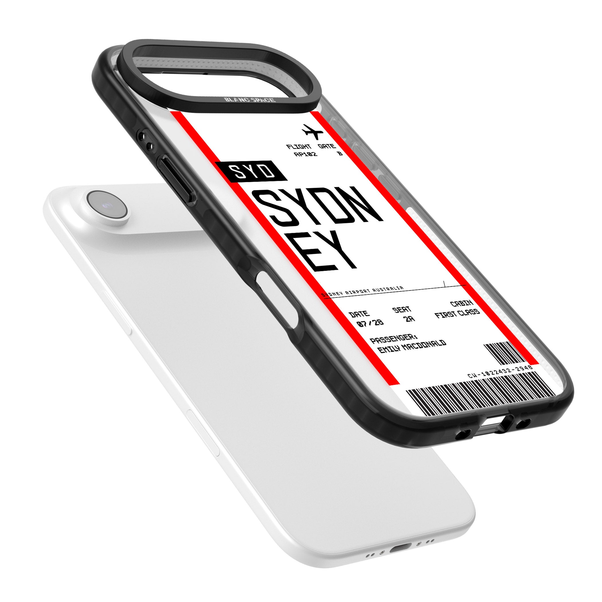 Personalised Sydney Boarding Pass iPhone 17 Air Impact Pro Black Phone Case Colours