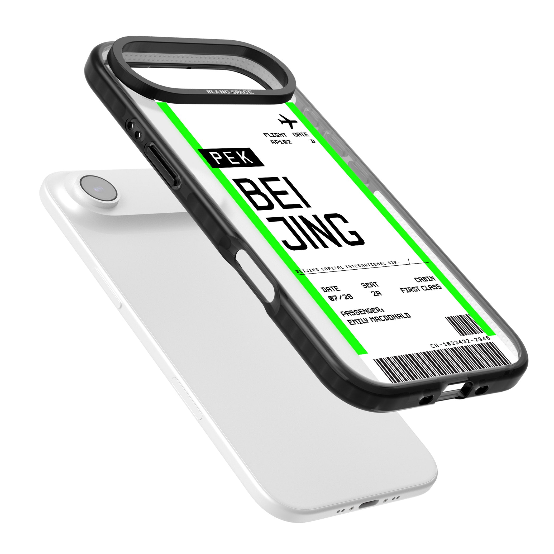 Personalised Beijing Boarding Pass iPhone 17 Air Impact Pro Black Phone Case Colours