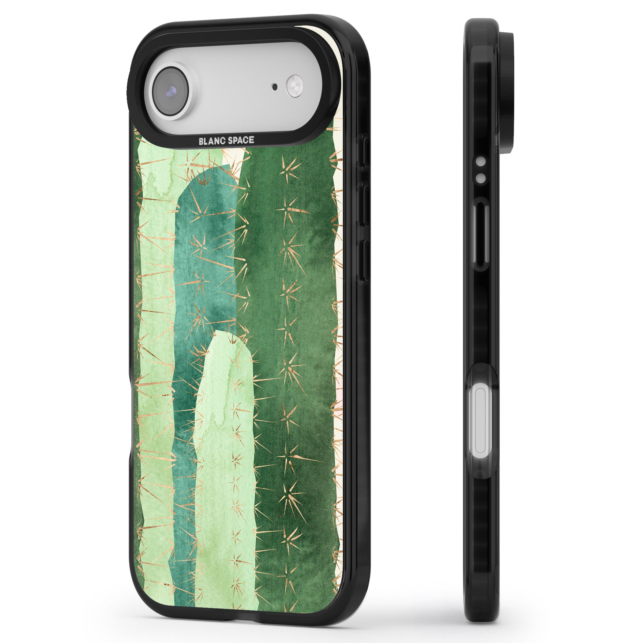 Large Cacti iPhone 17 Air Impact Pro Black Phone Case Side Profile