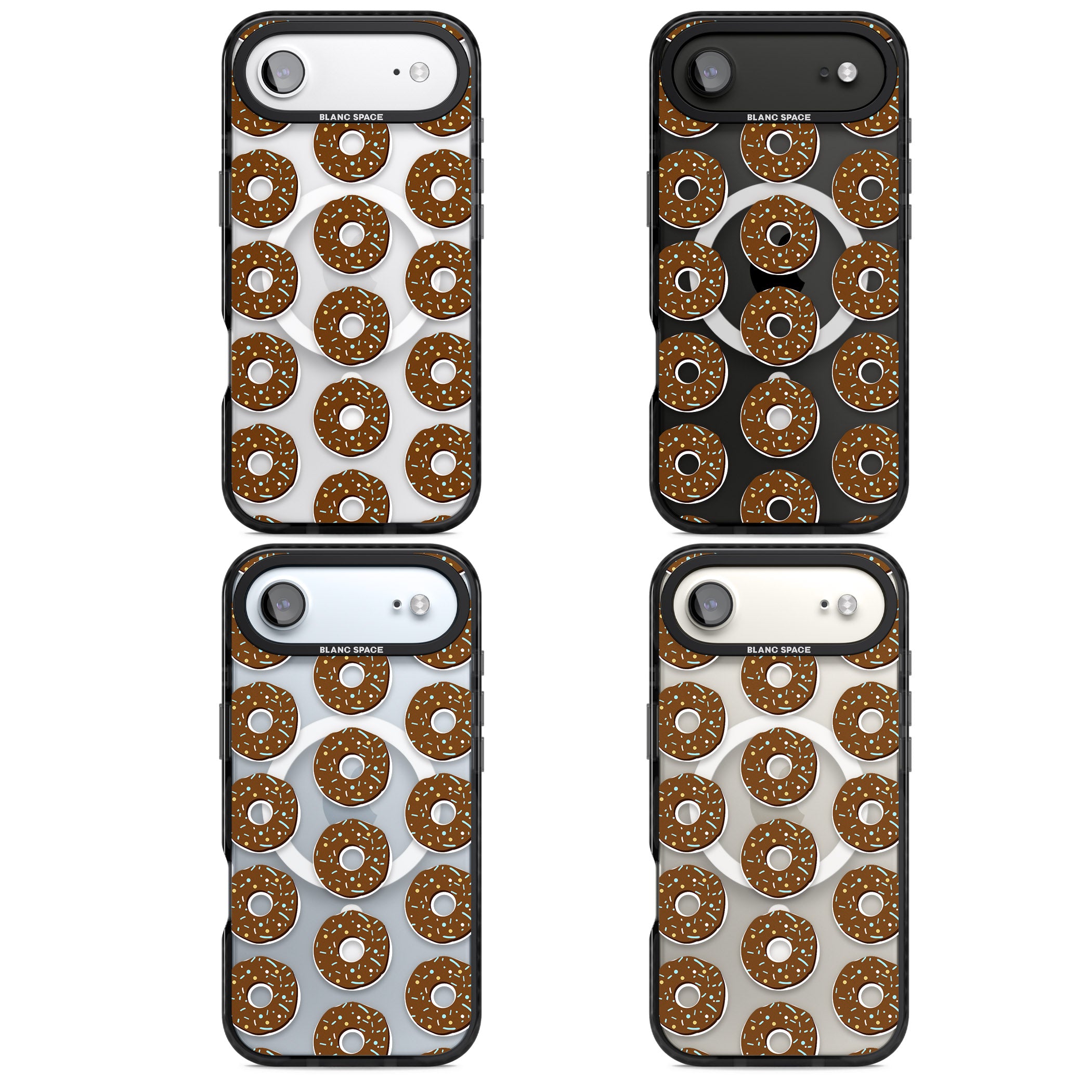 Chocolate Donut Pattern iPhone 17 Air Impact Pro Black Phone Case APT Impact Protection