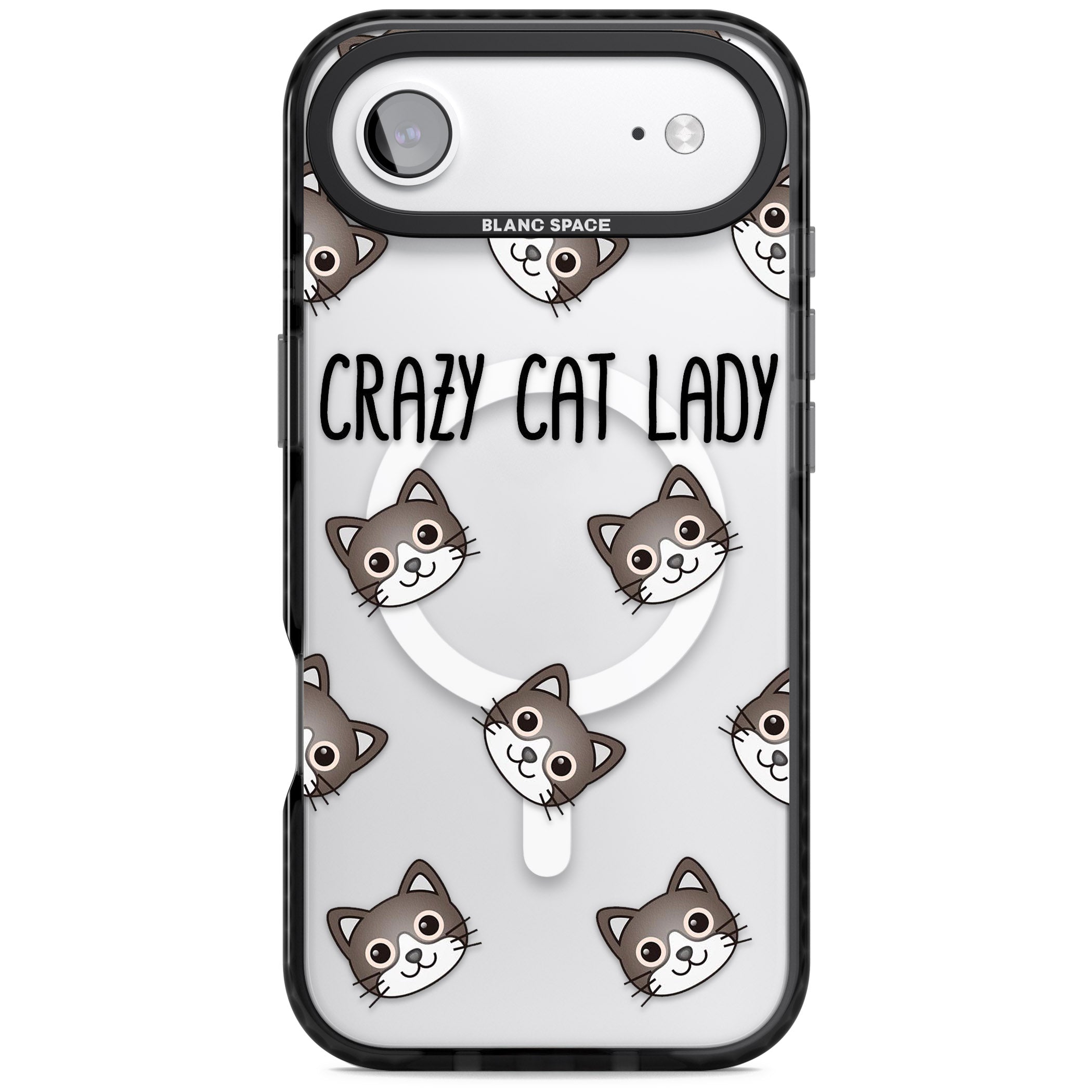 Crazy Cat Lady iPhone 17 Air Impact Pro Black Phone Case