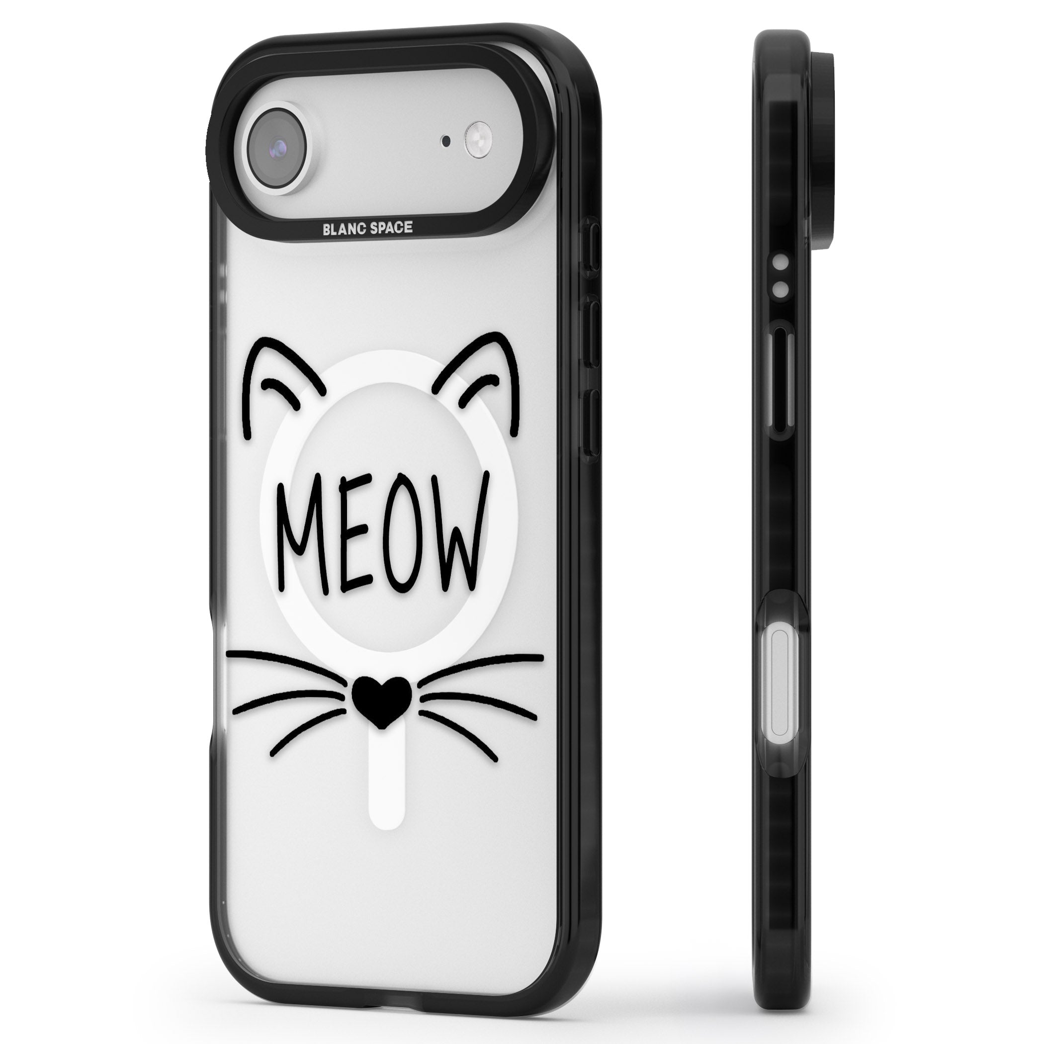 Cat Whiskers iPhone 17 Air Impact Pro Black Phone Case Side Profile