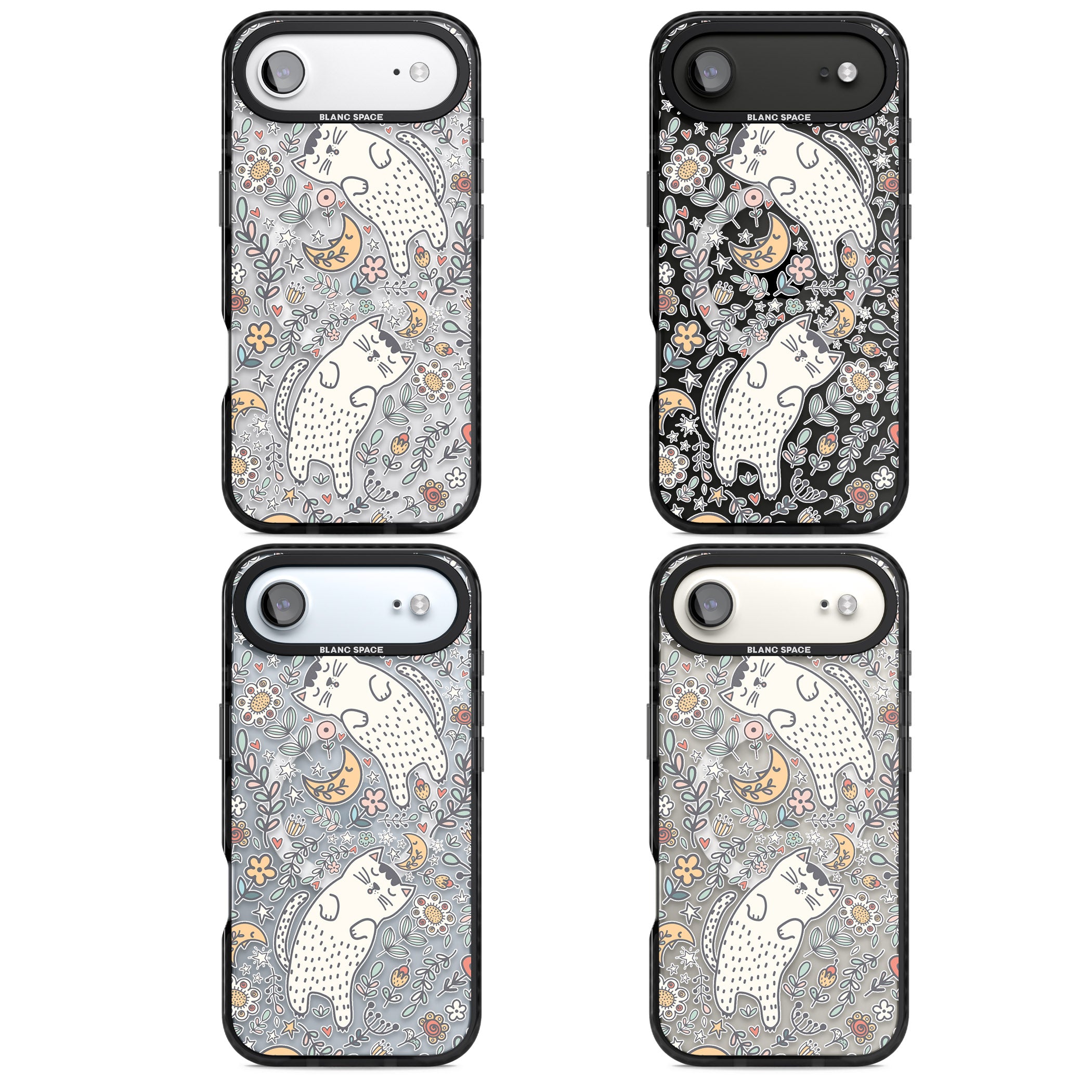 Sleeping Cat Pattern iPhone 17 Air Impact Pro Black Phone Case APT Impact Protection