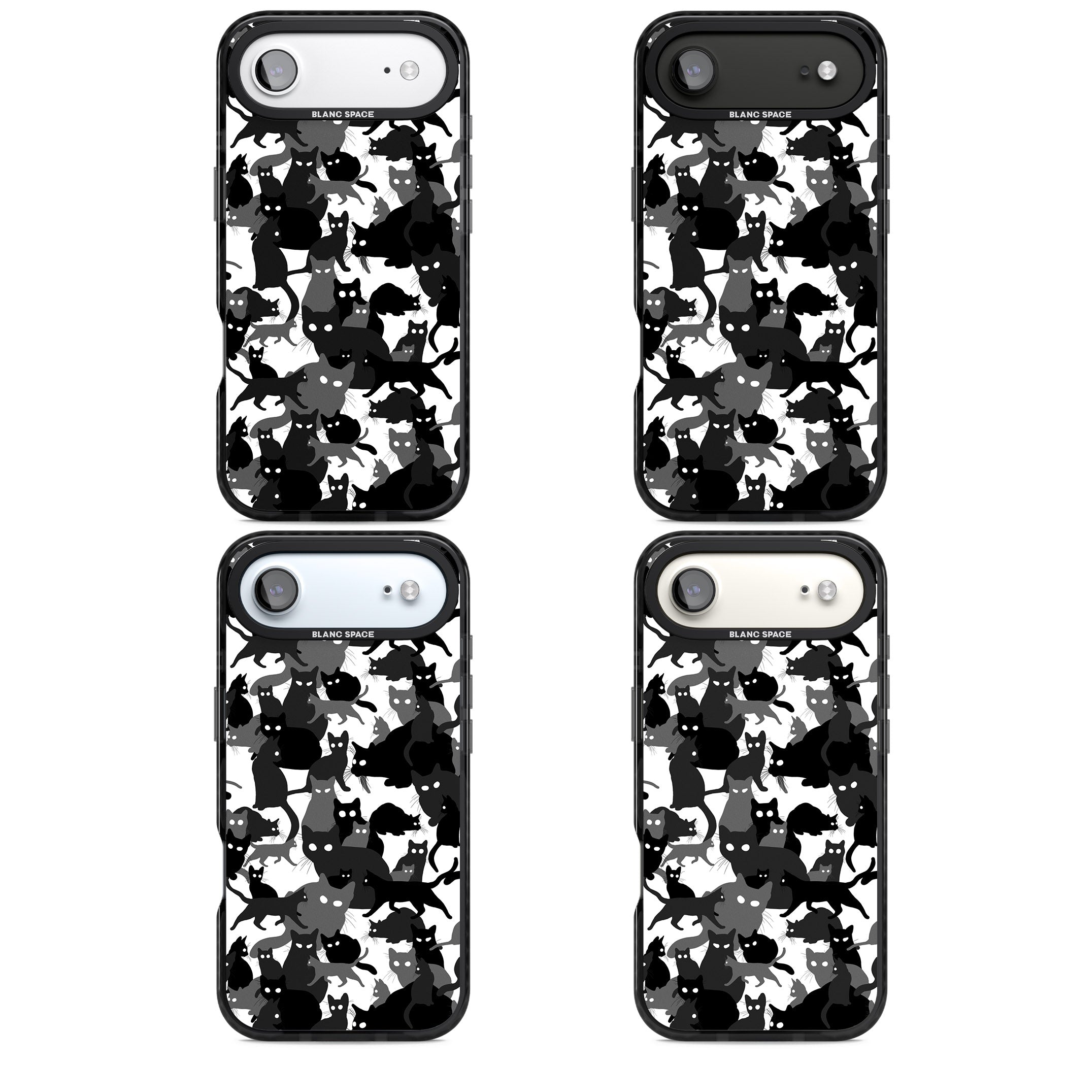 Black & White Cat Camouflage iPhone 17 Air Impact Pro Black Phone Case APT Impact Protection