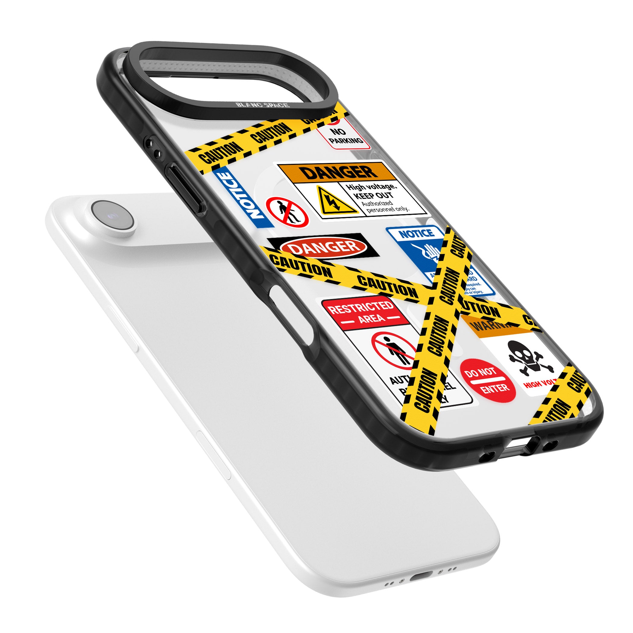 Caution Sign iPhone 17 Air Impact Pro Black Phone Case Colours