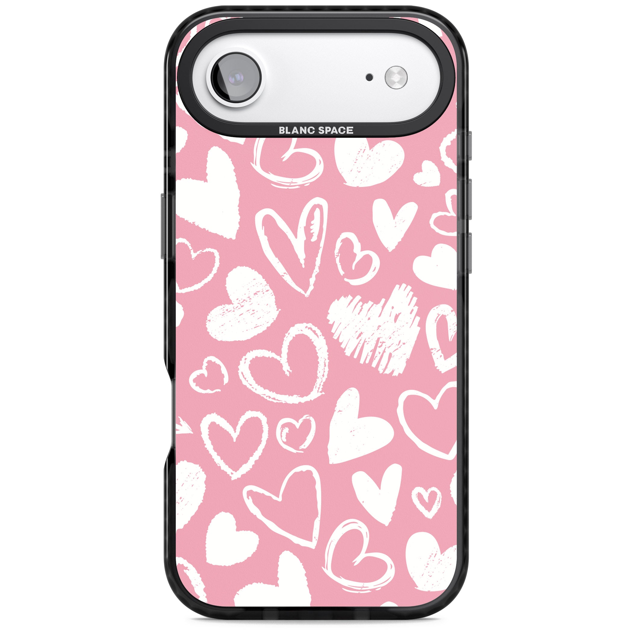 Chalk Hearts iPhone 17 Air Impact Pro Black Phone Case