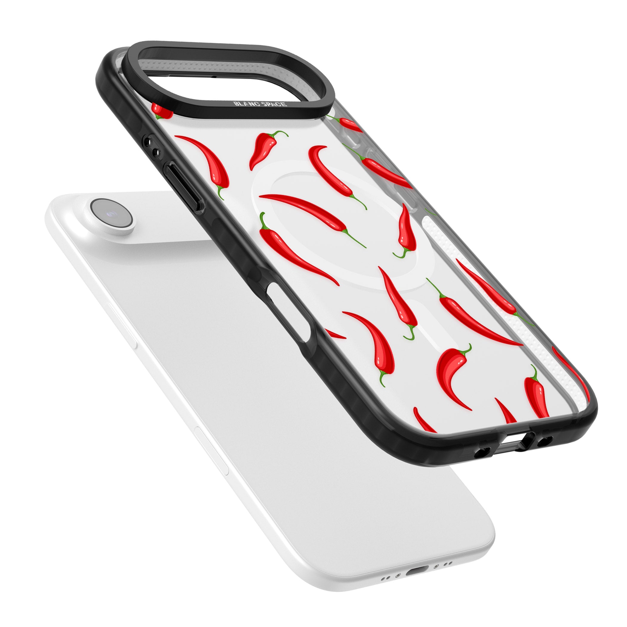 Chilli Pattern iPhone 17 Air Impact Pro Black Phone Case Colours