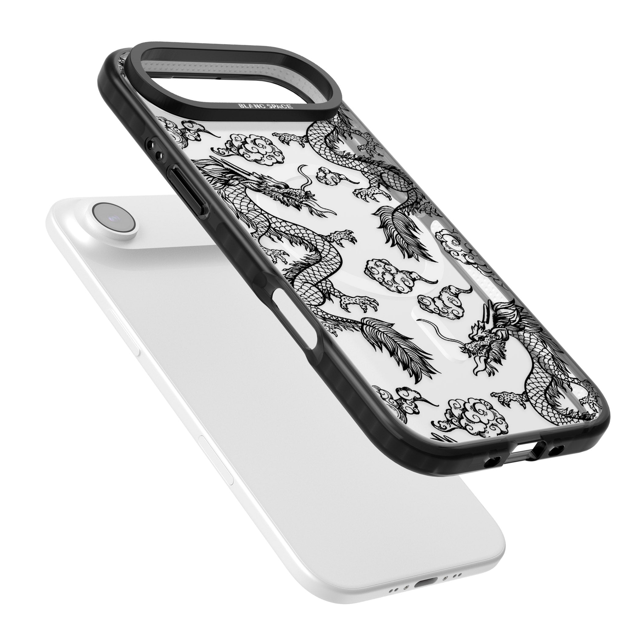 Black Dragon Pattern iPhone 17 Air Impact Pro Black Phone Case Colours