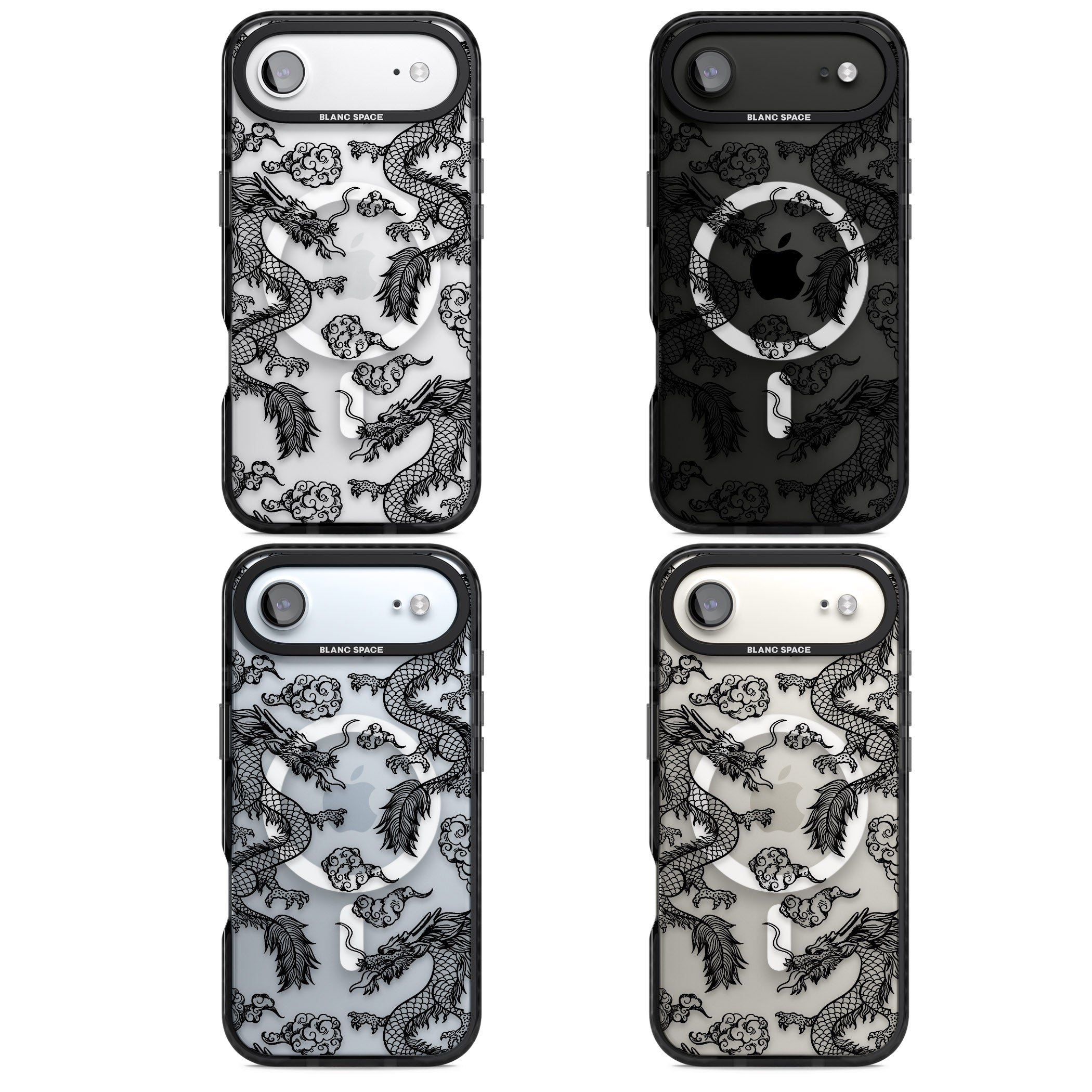 Black Dragon Pattern iPhone 17 Air Impact Pro Black Phone Case APT Impact Protection