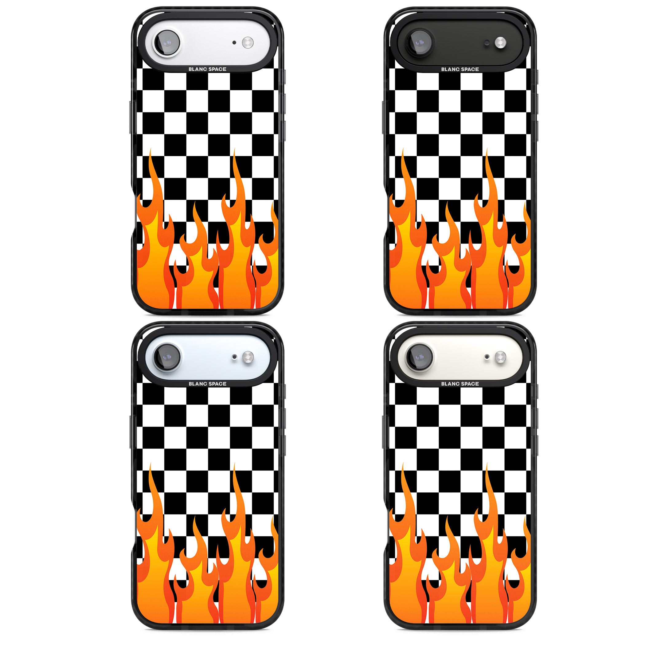 Checkered Fire iPhone 17 Air Impact Pro Black Phone Case APT Impact Protection