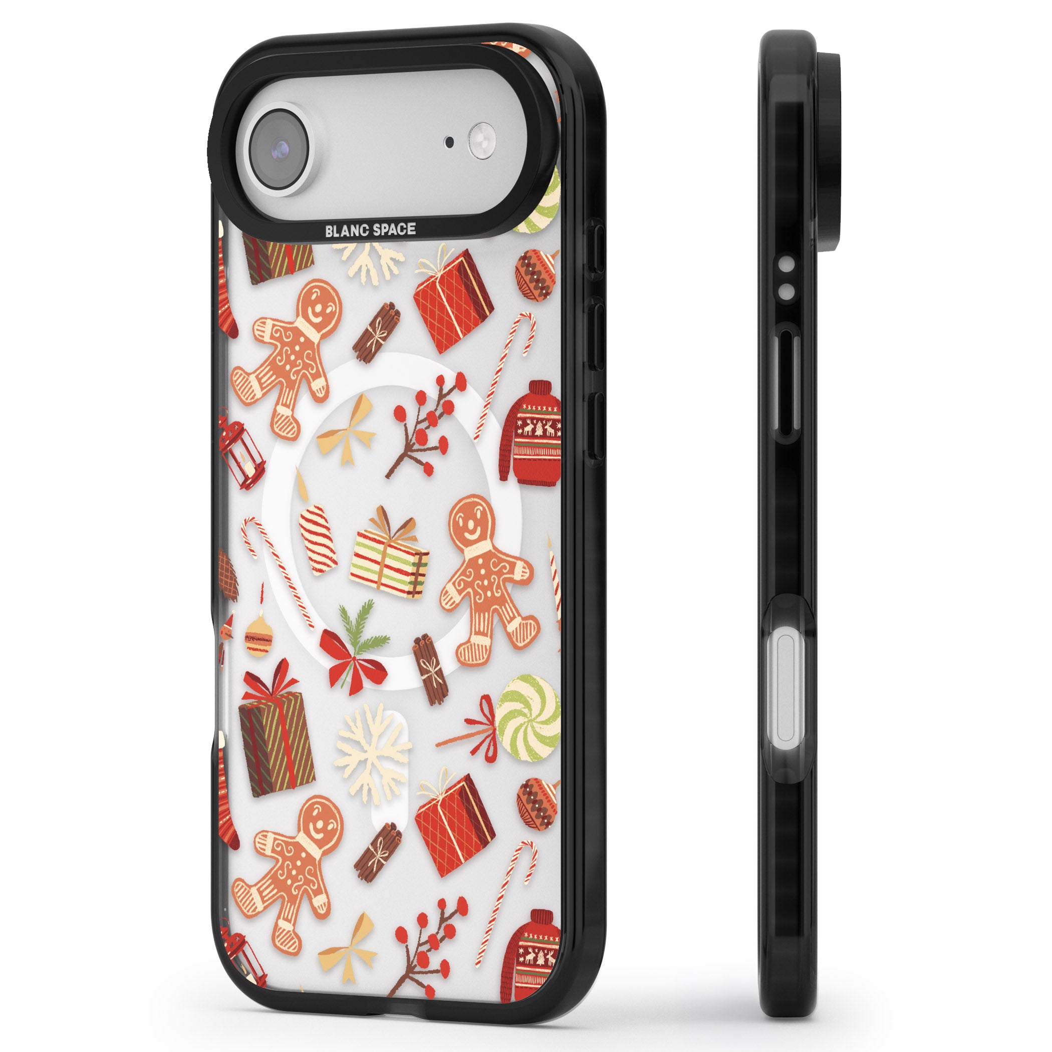 Christmas Assortments iPhone 17 Air Impact Pro Black Phone Case Side Profile