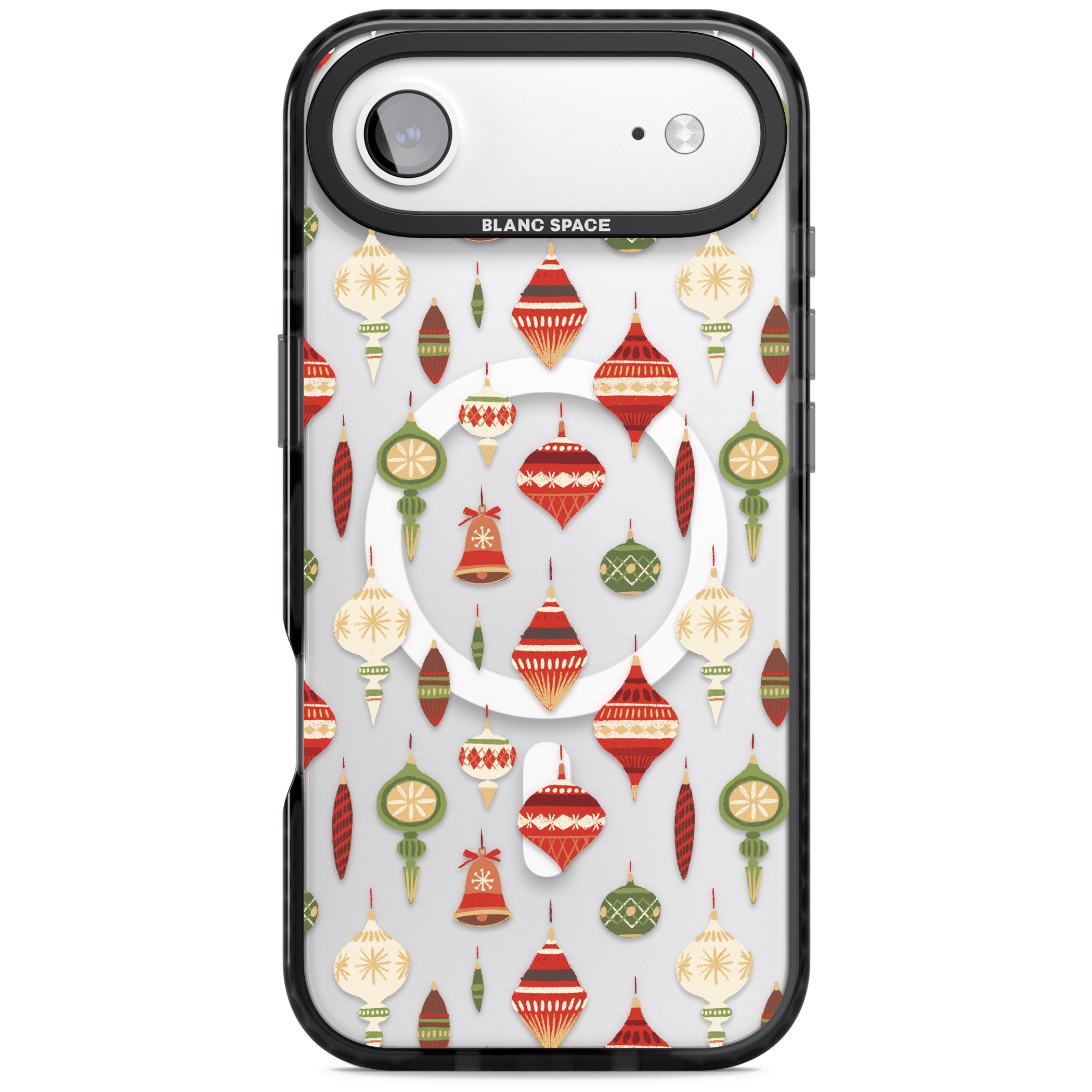 Christmas Baubles Pattern iPhone 17 Air Impact Pro Black Phone Case