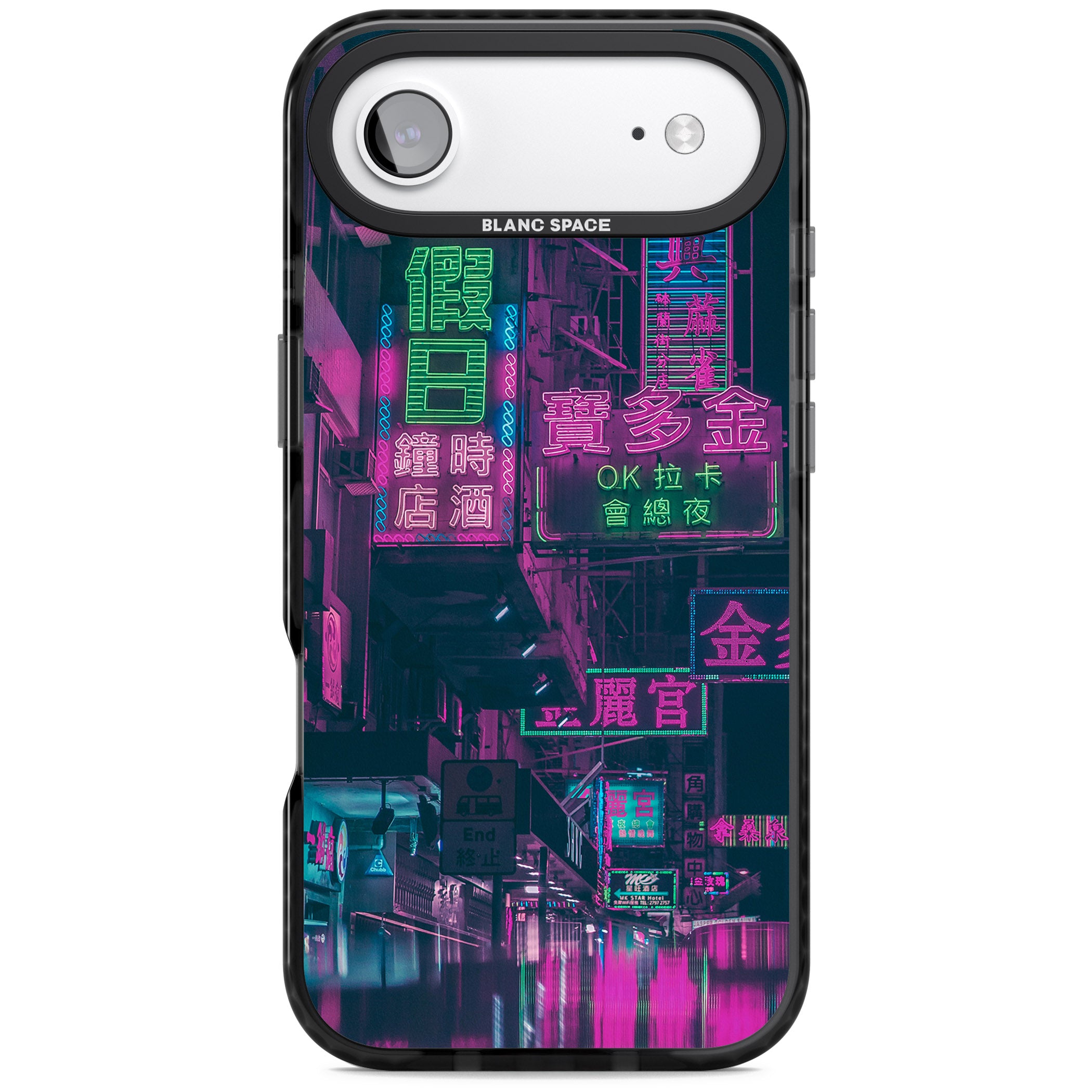 Neon Night Strip iPhone 17 Air Impact Pro Black Phone Case