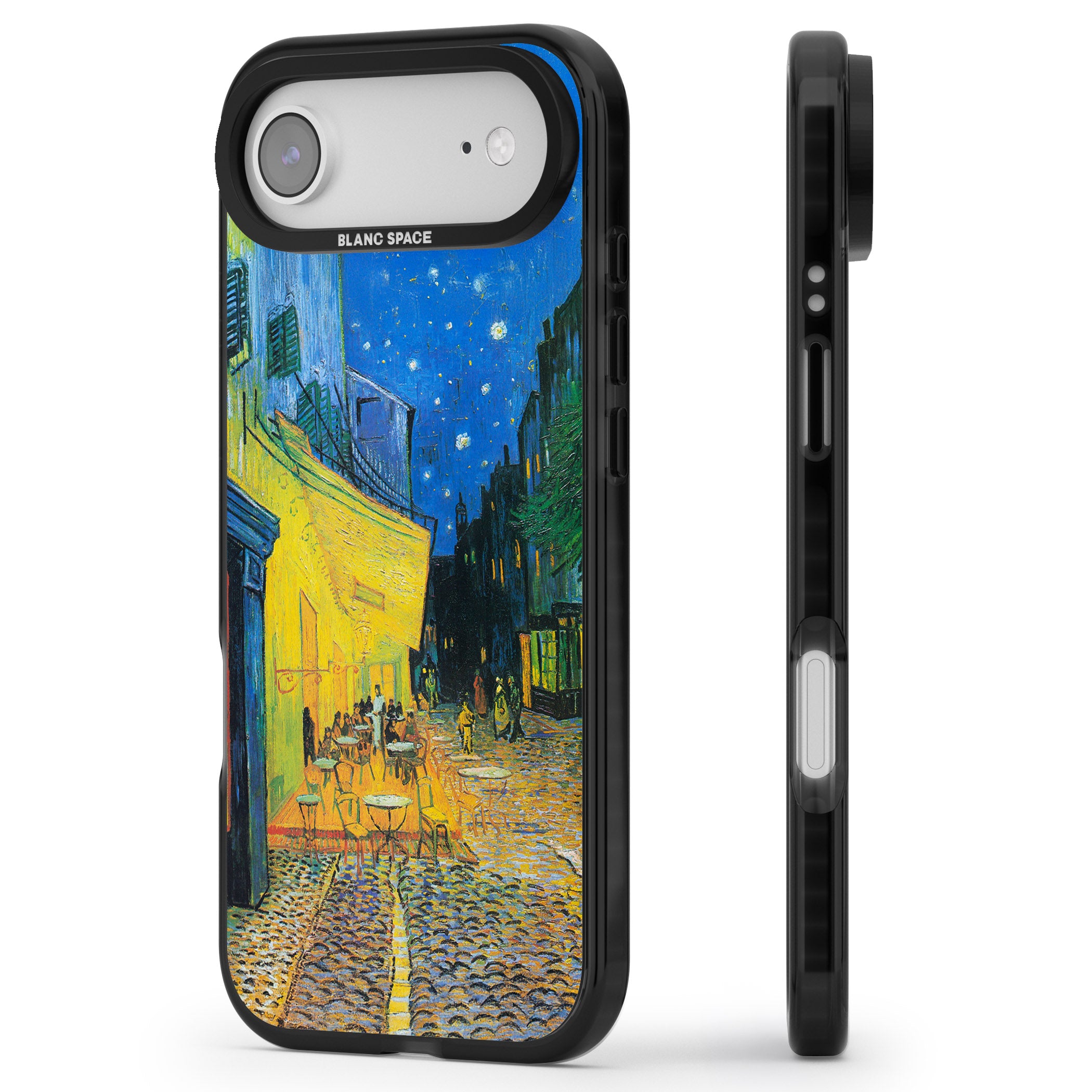 Café Terrace At Night iPhone 17 Air Impact Pro Black Phone Case Side Profile