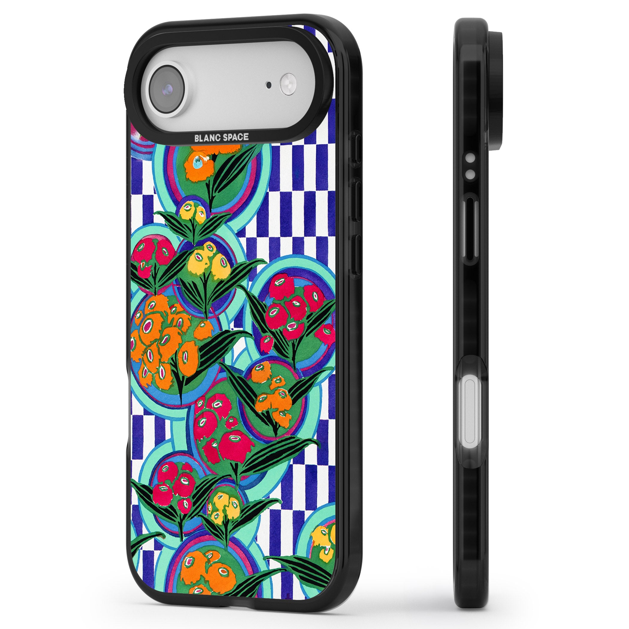 Vintage Fruit Plates iPhone 17 Air Impact Pro Black Phone Case Side Profile