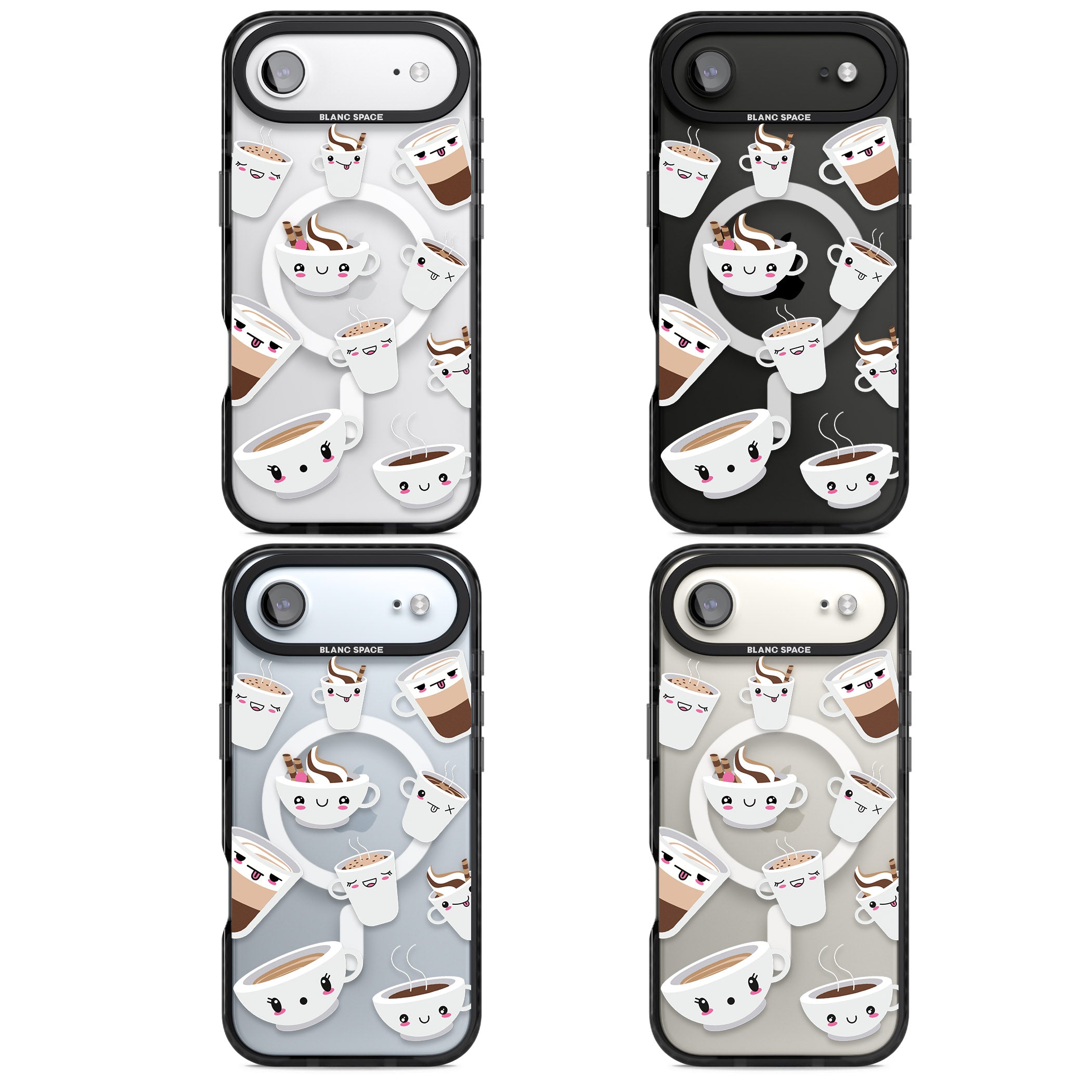 Coffee Faces iPhone 17 Air Impact Pro Black Phone Case APT Impact Protection