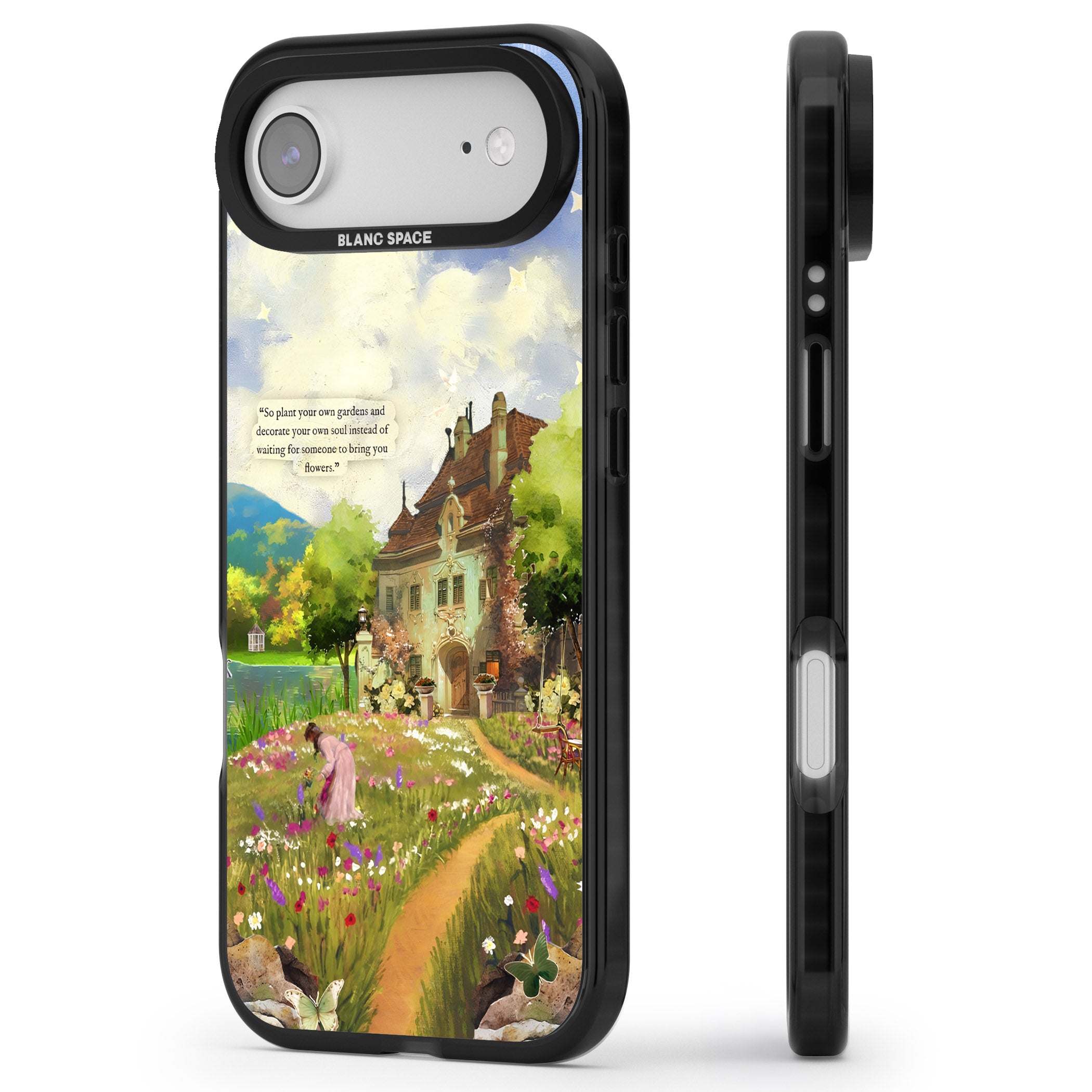 Spring Cottage iPhone 17 Air Impact Pro Black Phone Case Side Profile