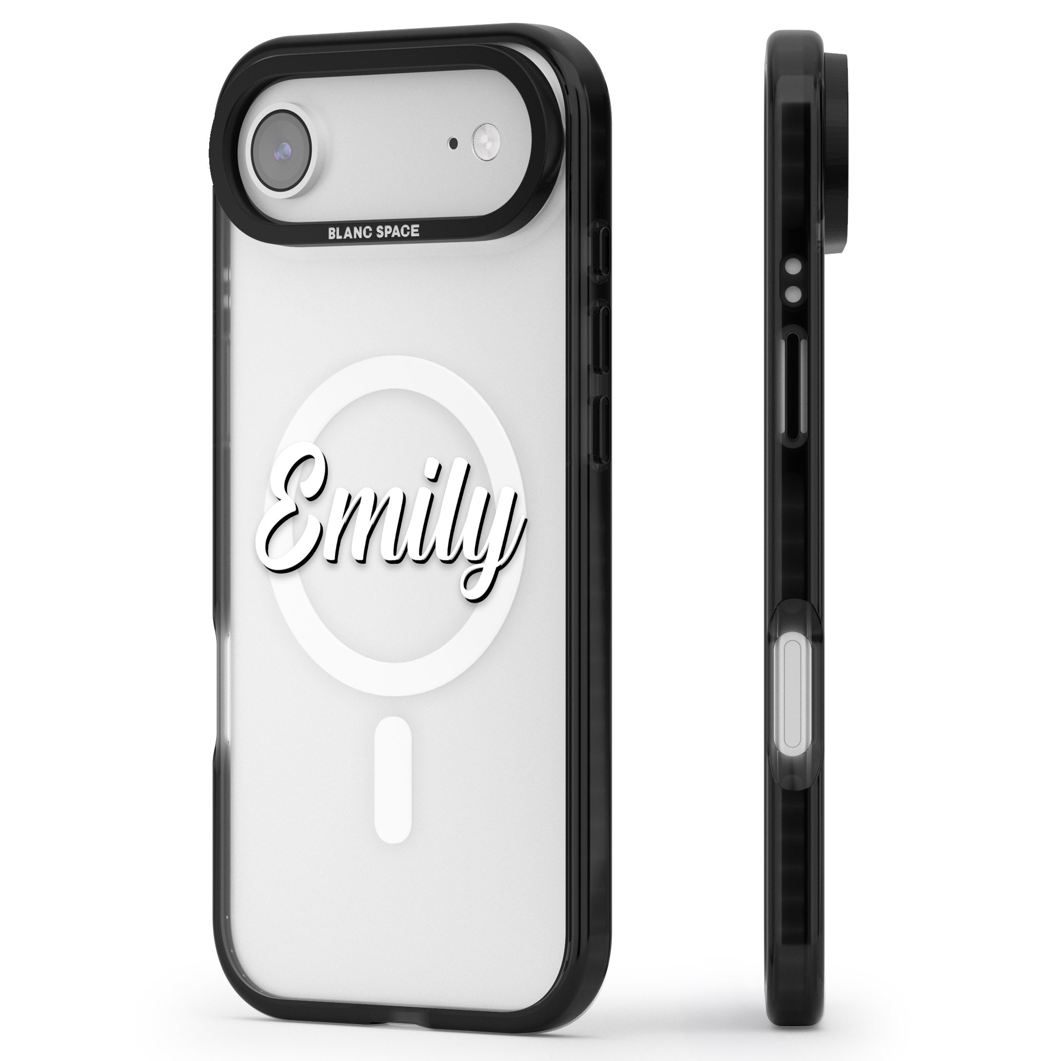 Personalised Cute Name iPhone 17 Air Impact Pro Black Phone Case Side Profile